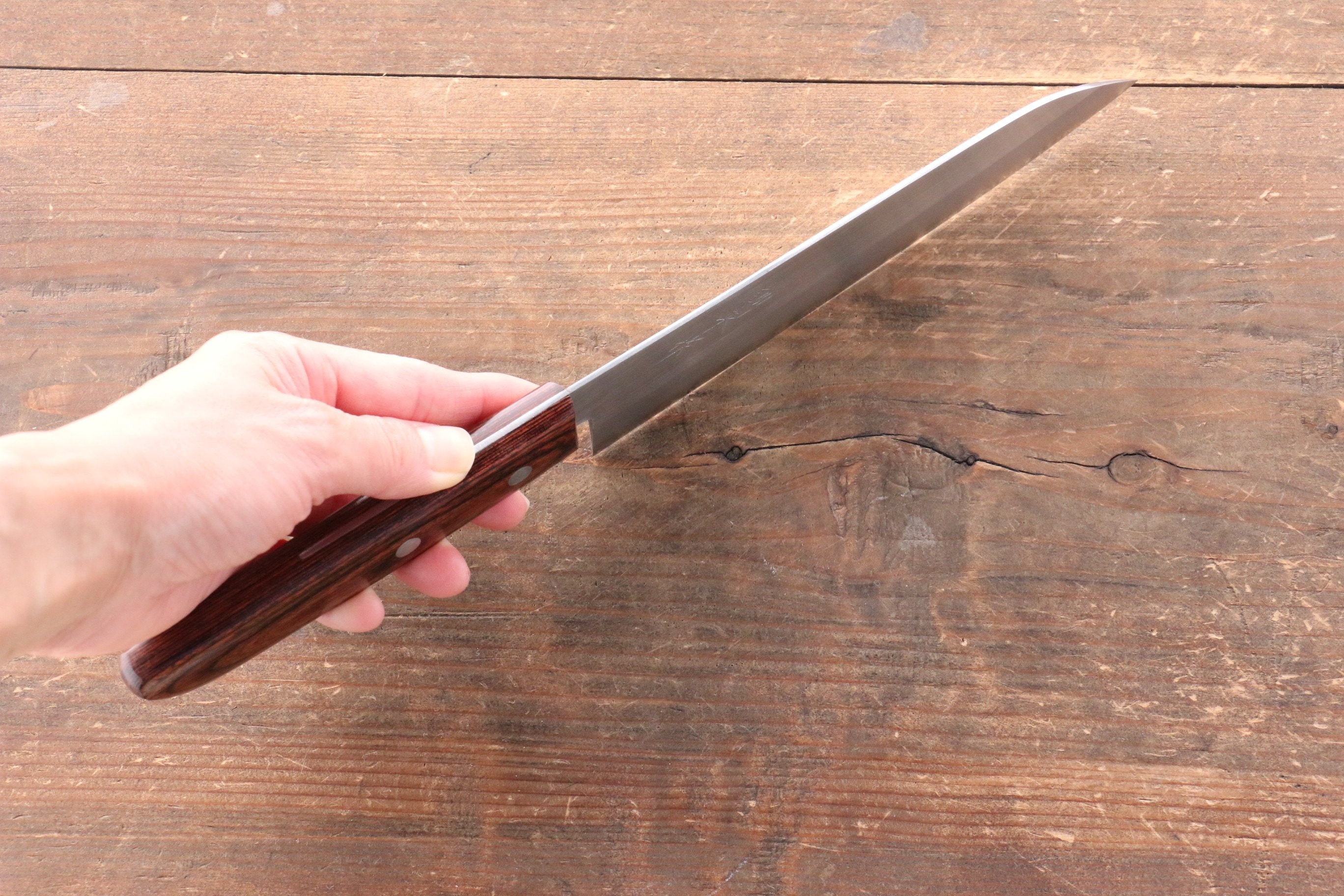Kunihira VG1 Migaki Finished Santoku 170mm Mahogany Handle - Japanny - Best Japanese Knife