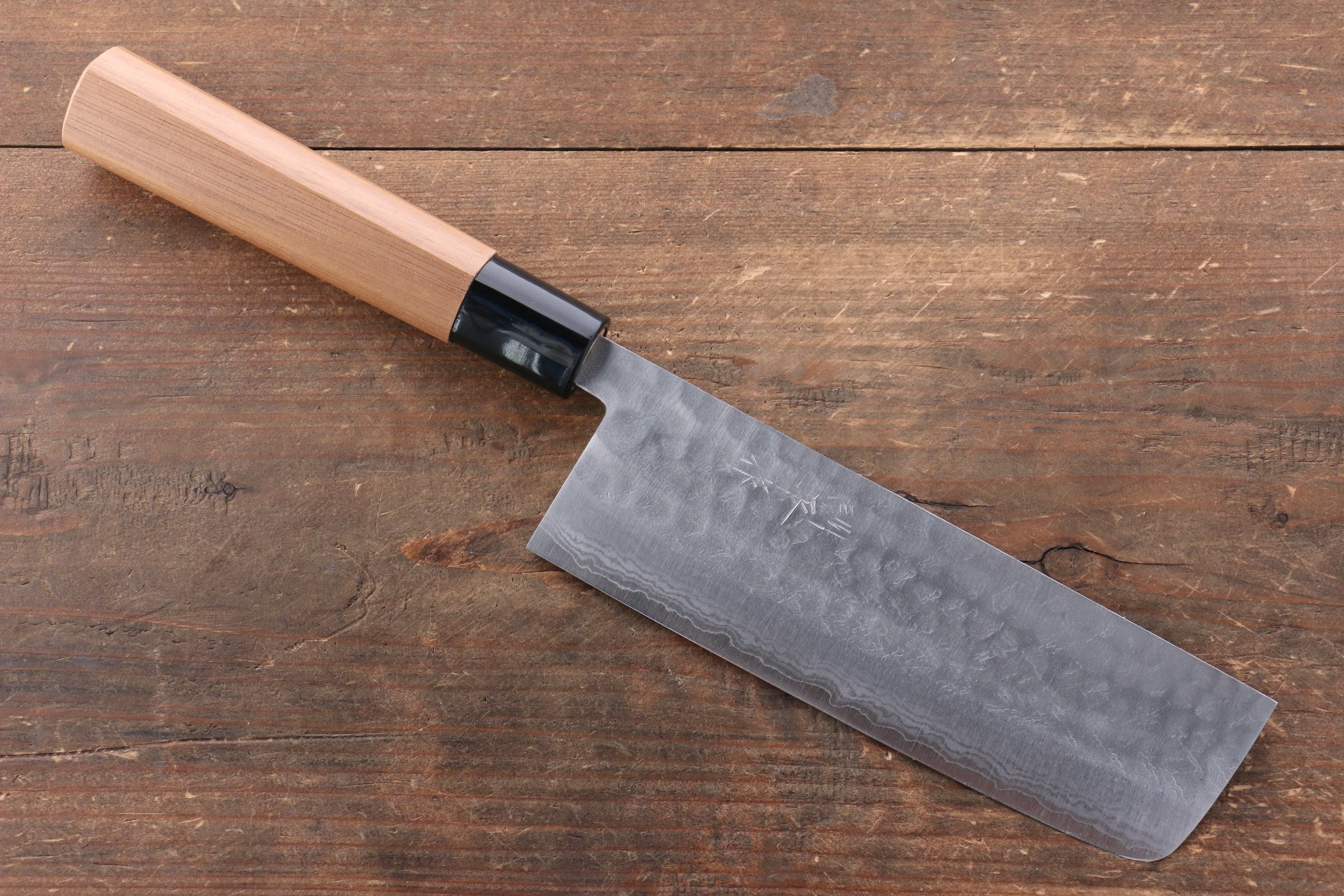 Kunihira Tanryu VG1 Damascus Nakiri 165mm Walnut Handle - Japanny - Best Japanese Knife