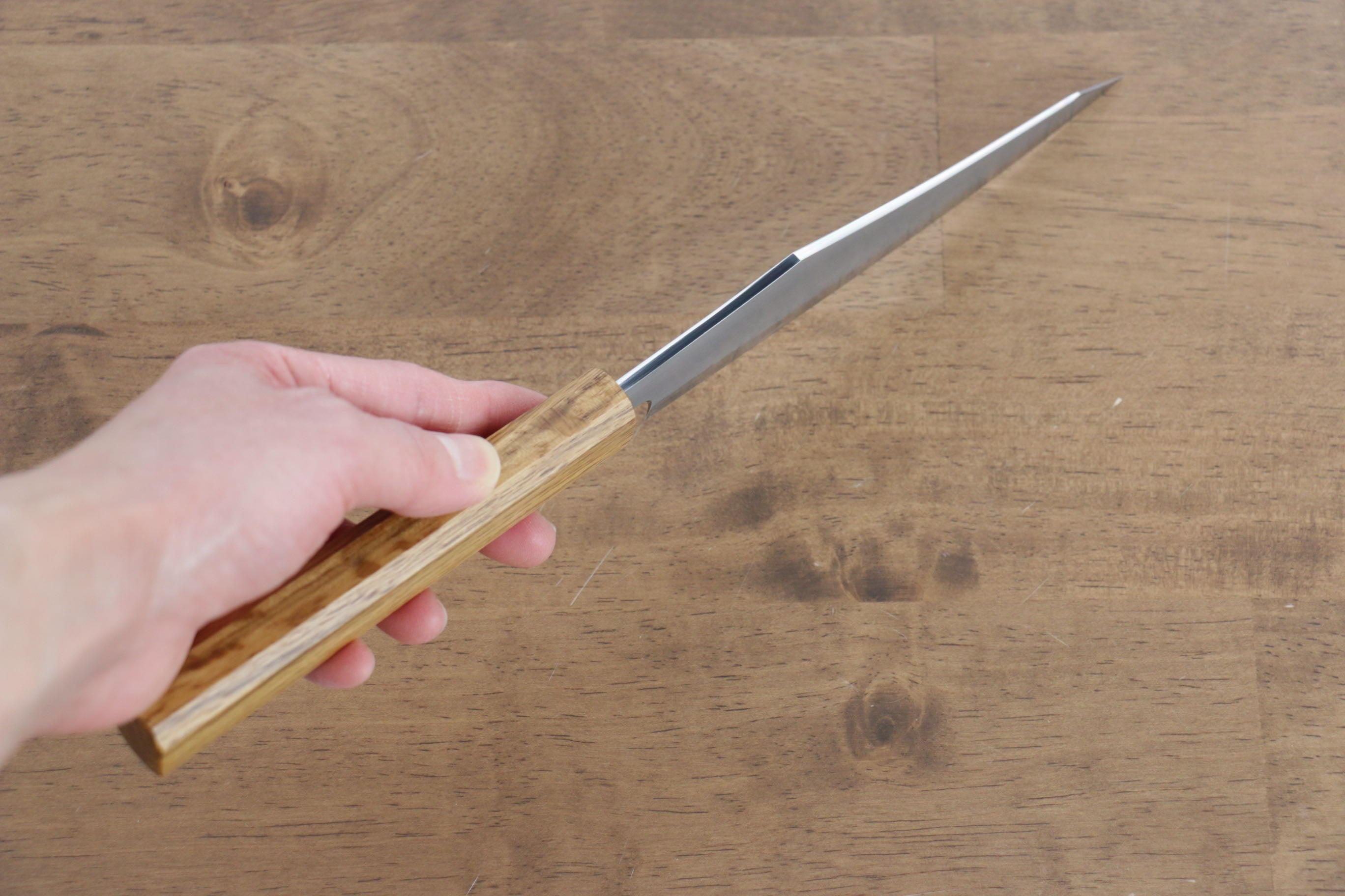 Jikko Fujisan Blue Steel No.2 Petty-Utility 135mm Oak Handle - Japanny - Best Japanese Knife