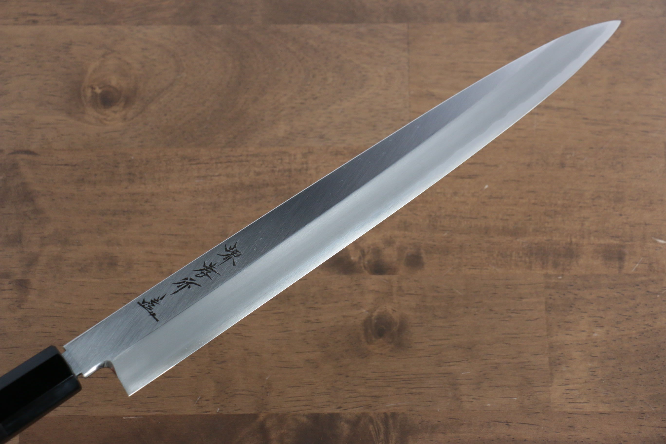 Sakai Takayuki Chef Series Silver Steel No.3 Yanagiba 300mm Ebony Wood Handle with Persimmon Sheath - Japanny - Best Japanese Knife