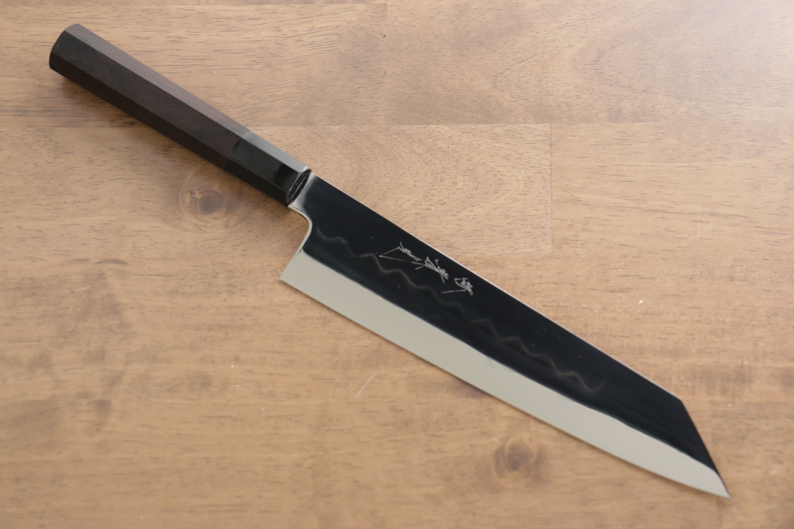 Jikko Honyaki White Steel No.3 Mirrored Finish Kiritsuke Gyuto 210mm Ebony Wood Handle - Japanny - Best Japanese Knife