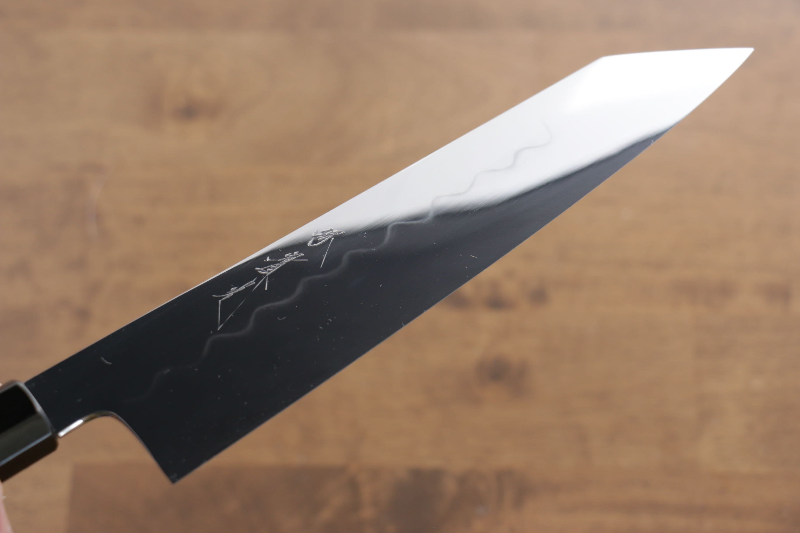 Jikko Honyaki White Steel No.3 Mirrored Finish Kiritsuke Gyuto 210mm Ebony Wood Handle - Japanny - Best Japanese Knife