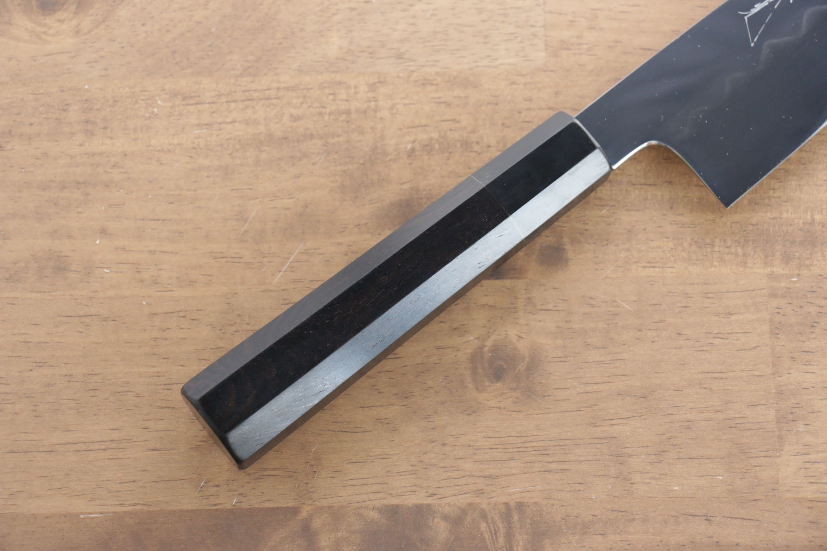 Jikko Honyaki White Steel No.3 Mirrored Finish Kiritsuke Gyuto 240mm Ebony Wood Handle - Japanny - Best Japanese Knife