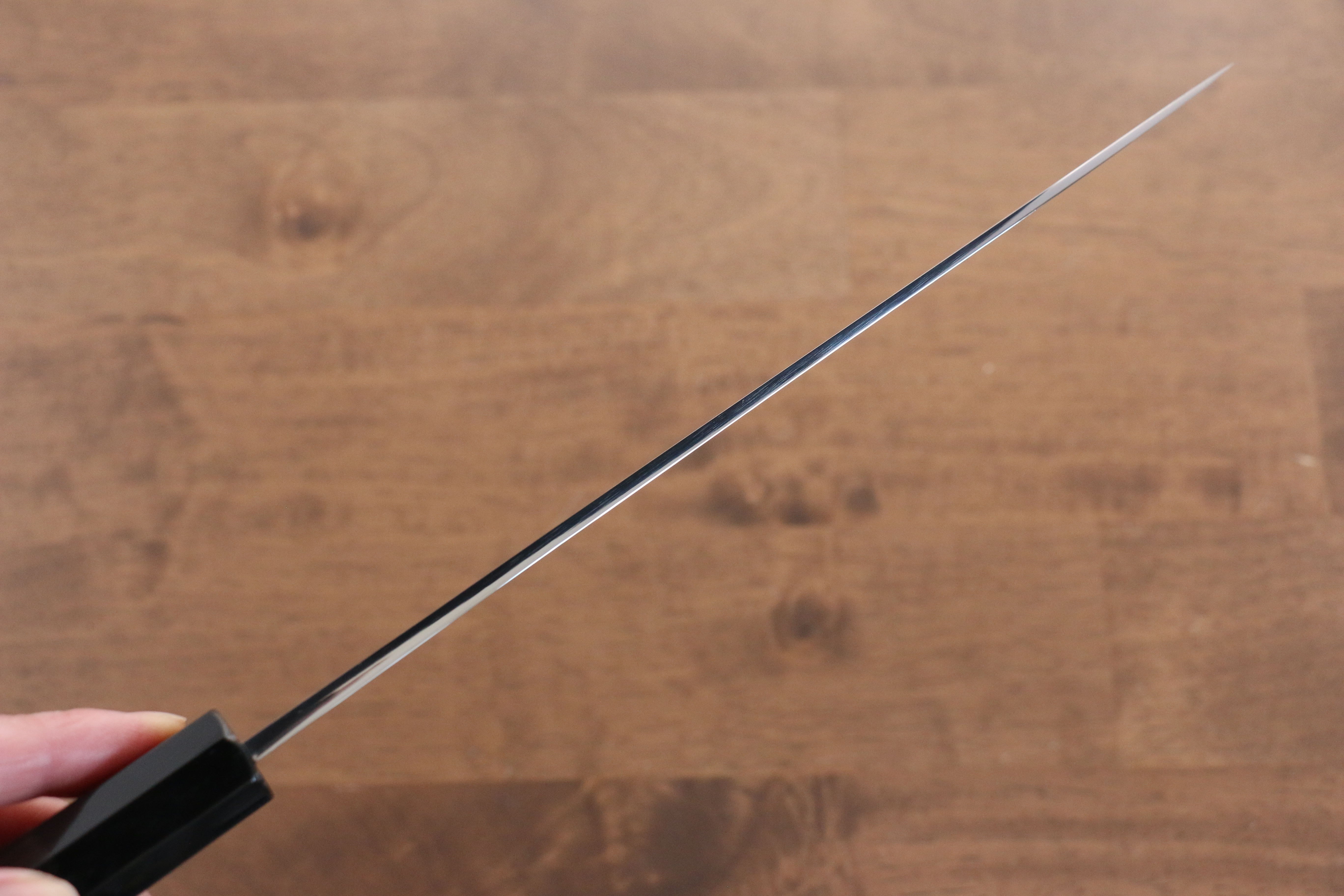 Jikko Honyaki White Steel No.3 Mirrored Finish Gyuto 210mm Ebony Wood Handle - Japanny - Best Japanese Knife