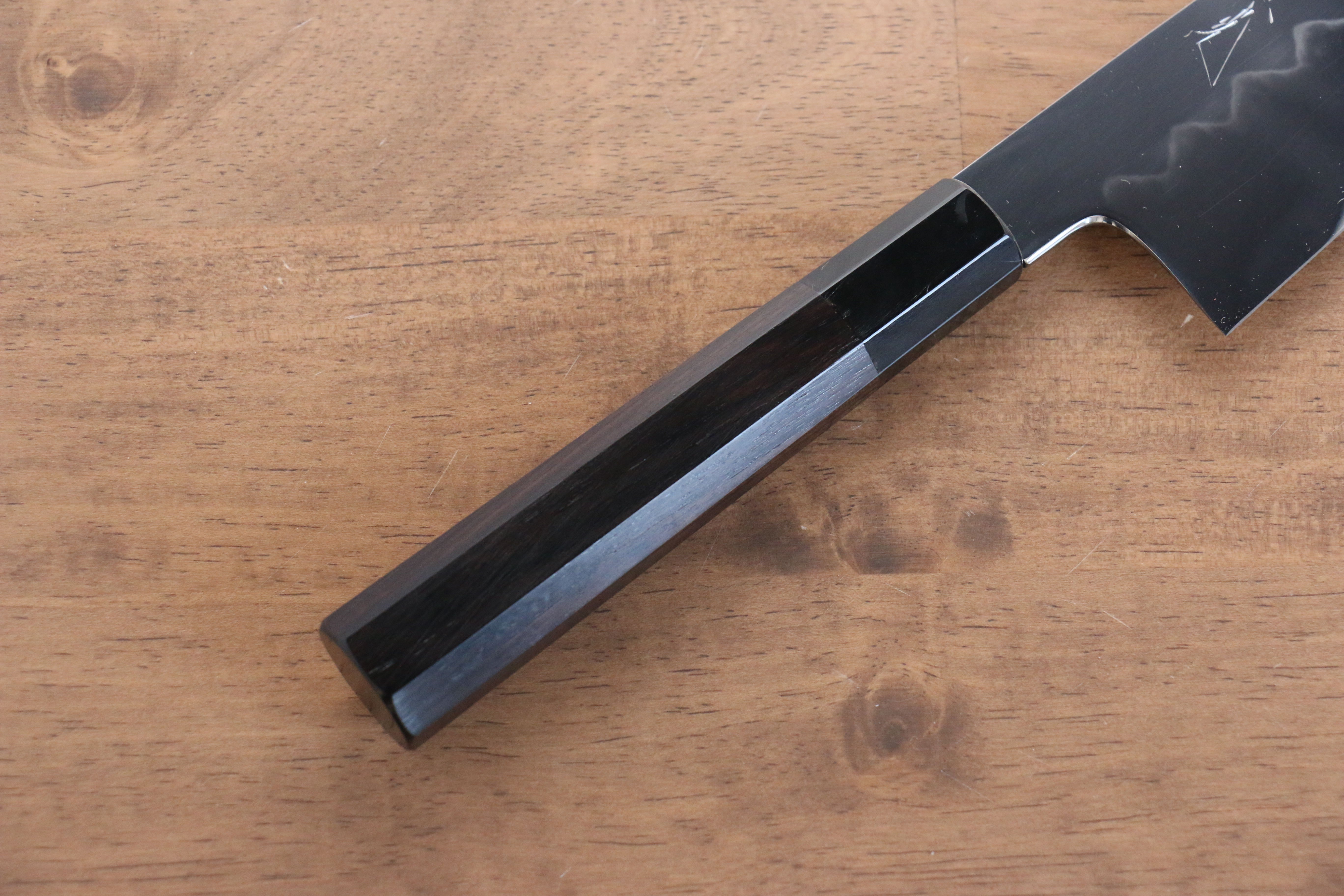 Jikko Honyaki White Steel No.3 Mirrored Finish Gyuto 210mm Ebony Wood Handle - Japanny - Best Japanese Knife