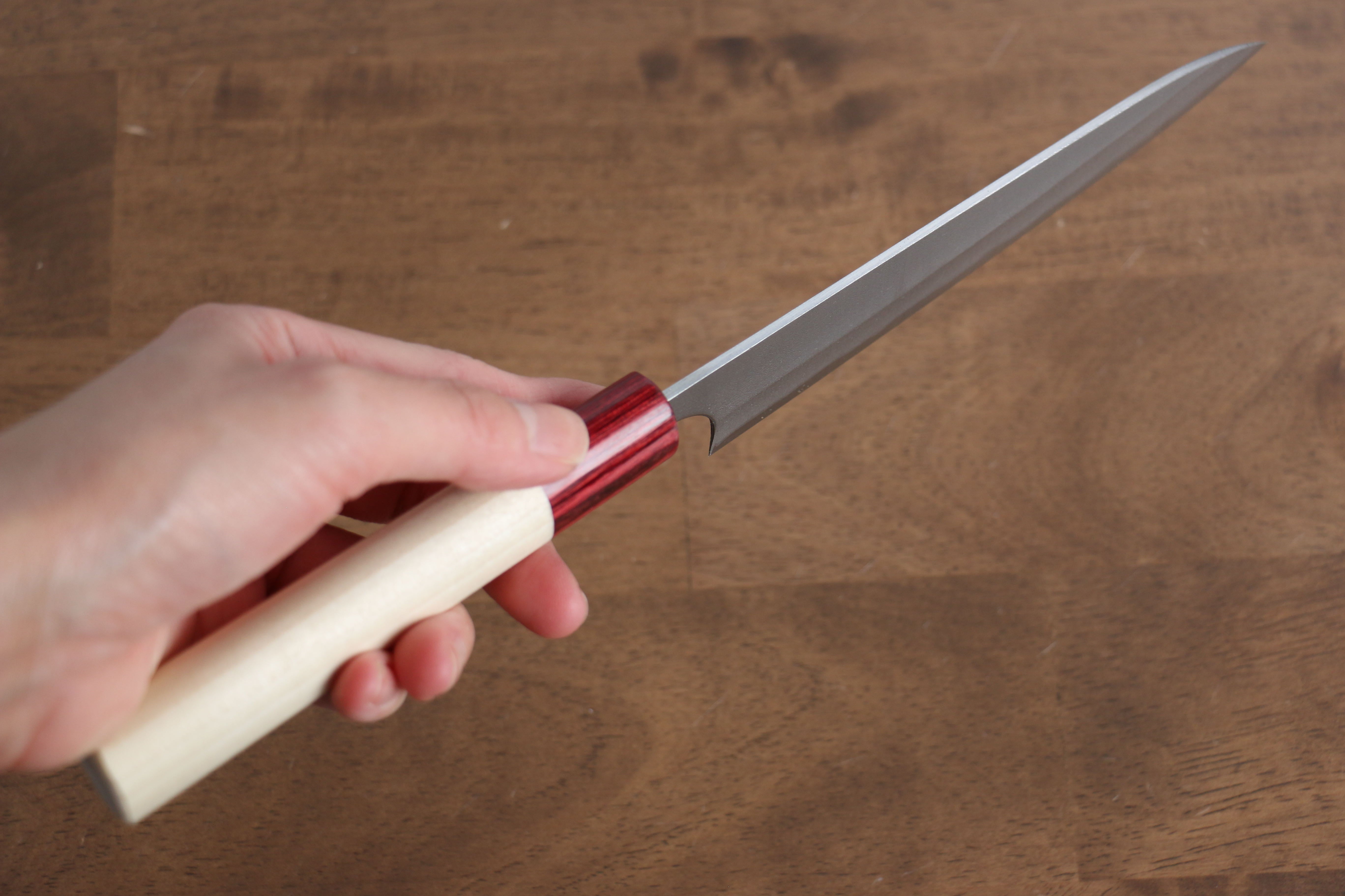 Masakage Yuki White Steel No.2 Nashiji Petty-Utility 120mm Magnolia Handle - Japanny - Best Japanese Knife
