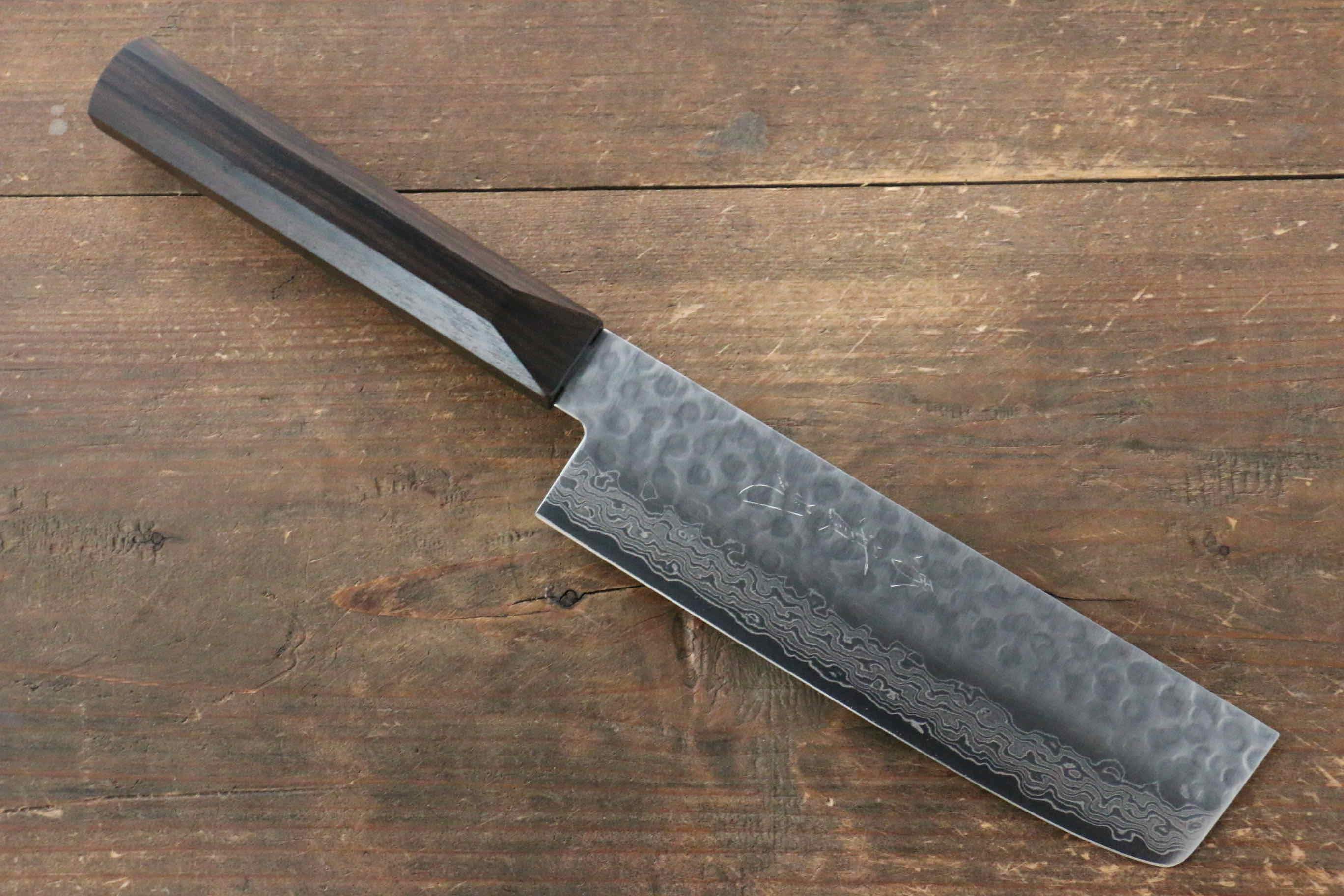 Jikko VG10 17 Layer Usuba 160mm Ebony Wood Handle - Japanny - Best Japanese Knife