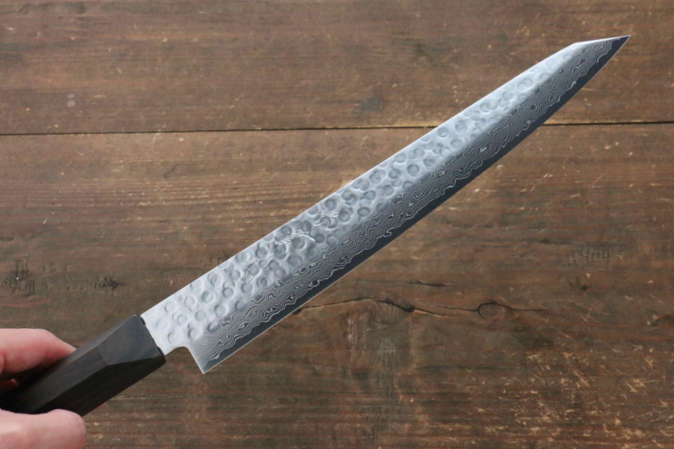 Jikko VG10 17 Layer Sujihiki 230mm Ebony Wood Handle - Japanny - Best Japanese Knife