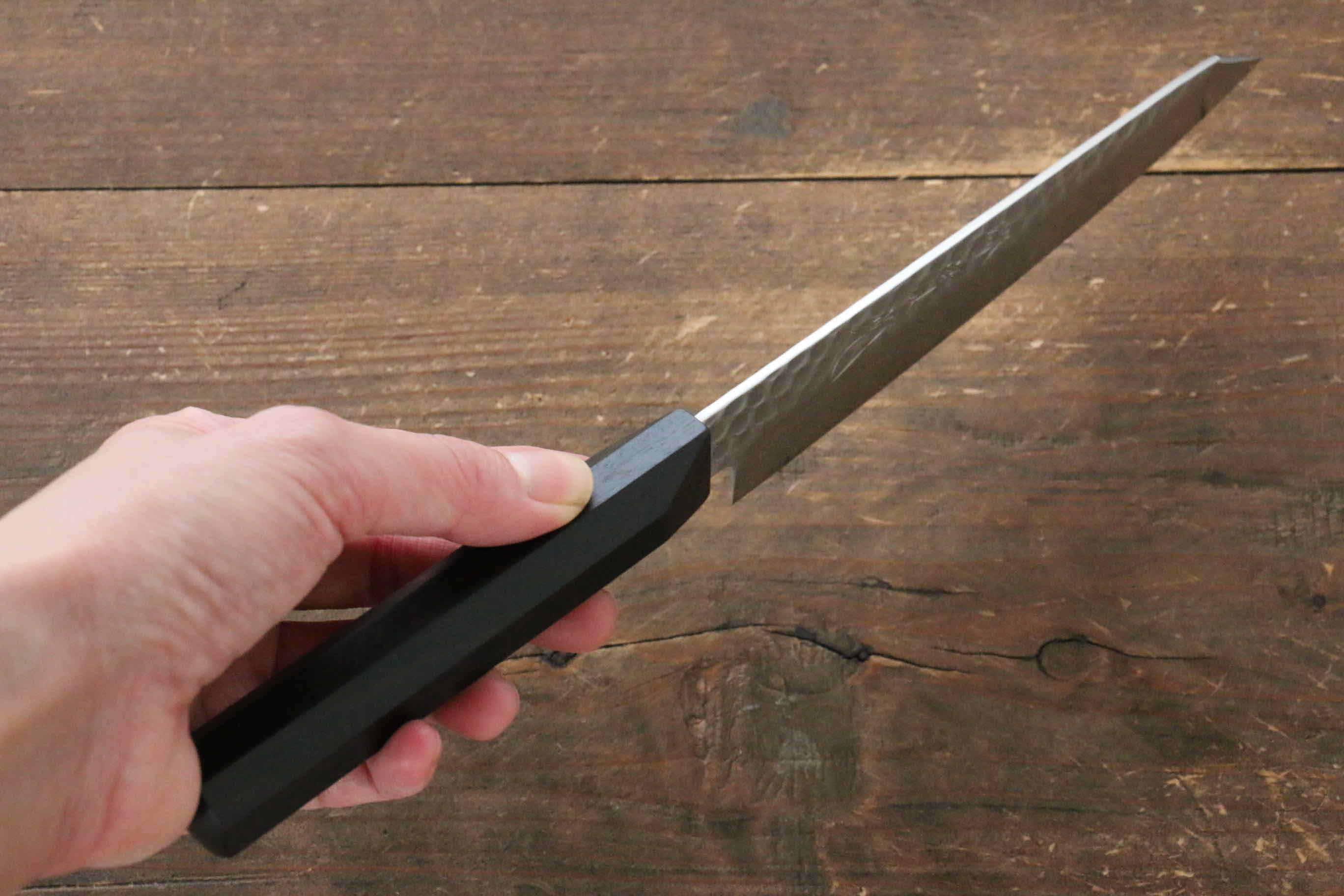 Jikko VG10 17 Layer Kiritsuke Petty-Utility 140mm Ebony Wood Handle - Japanny - Best Japanese Knife