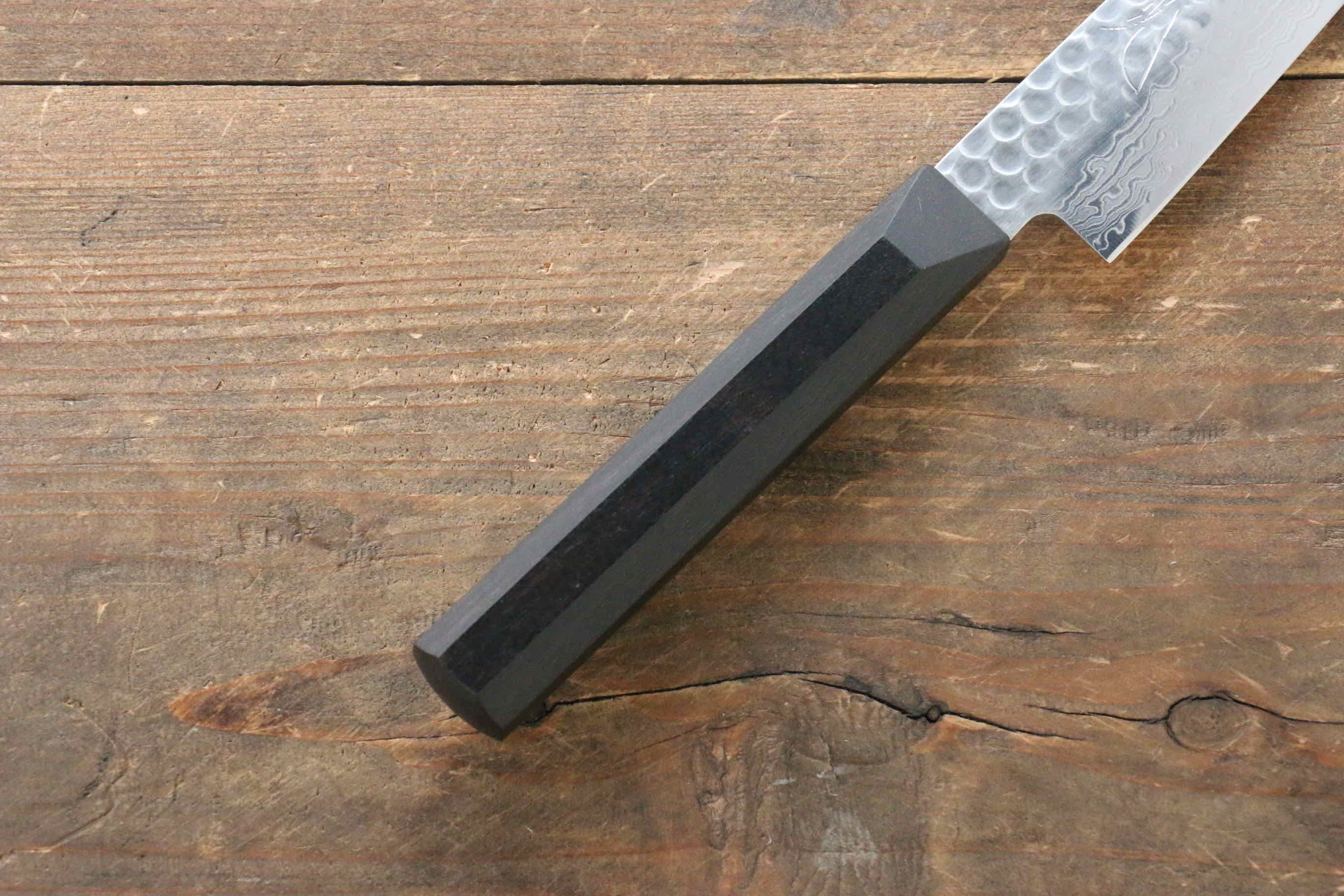 Jikko VG10 17 Layer Kiritsuke Petty-Utility 140mm Ebony Wood Handle - Japanny - Best Japanese Knife