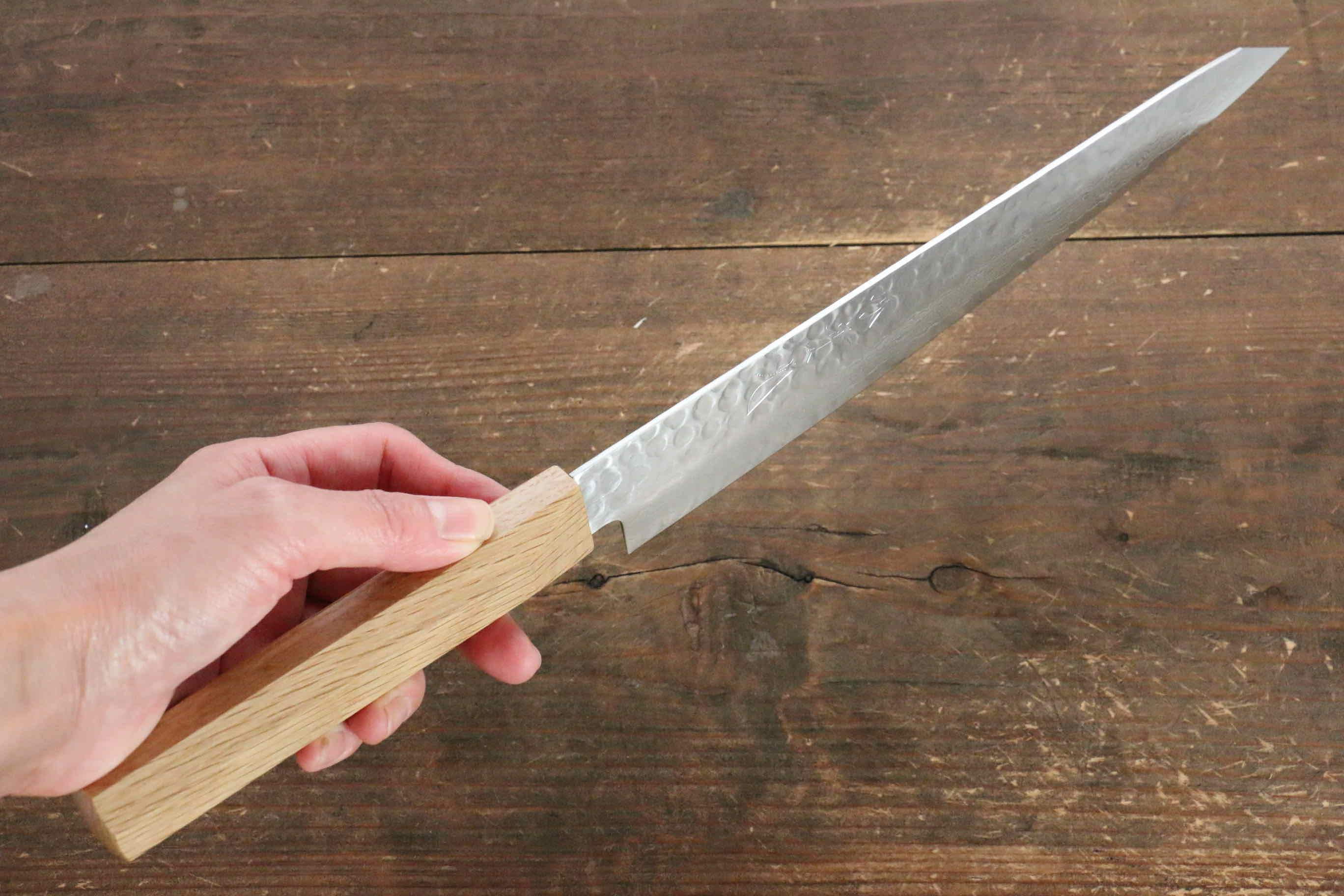 Jikko VG10 17 Layer Sujihiki 230mm Oak Handle - Japanny - Best Japanese Knife