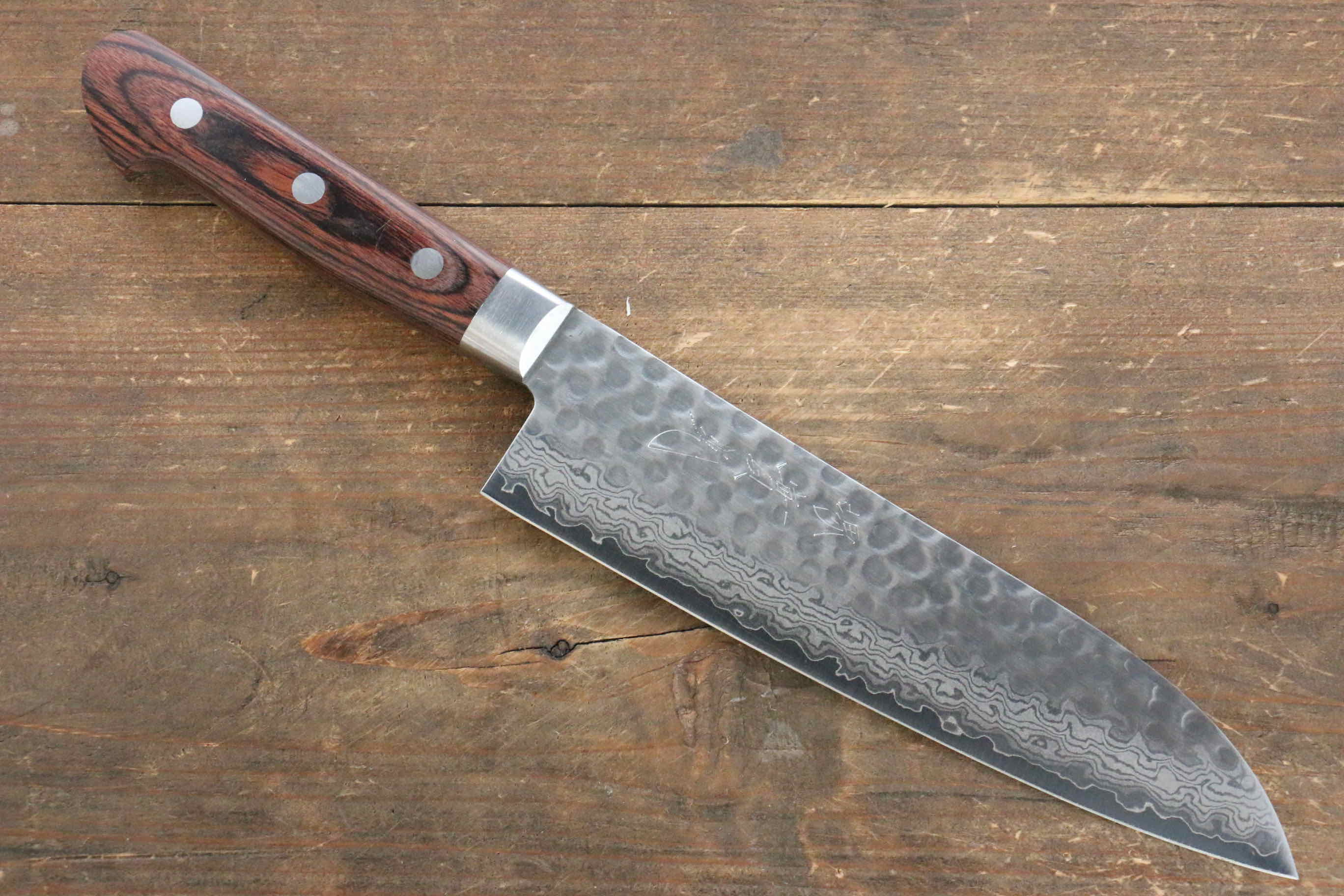 Jikko VG10 17 Layer Santoku 180mm Mahogany Handle - Japanny - Best Japanese Knife