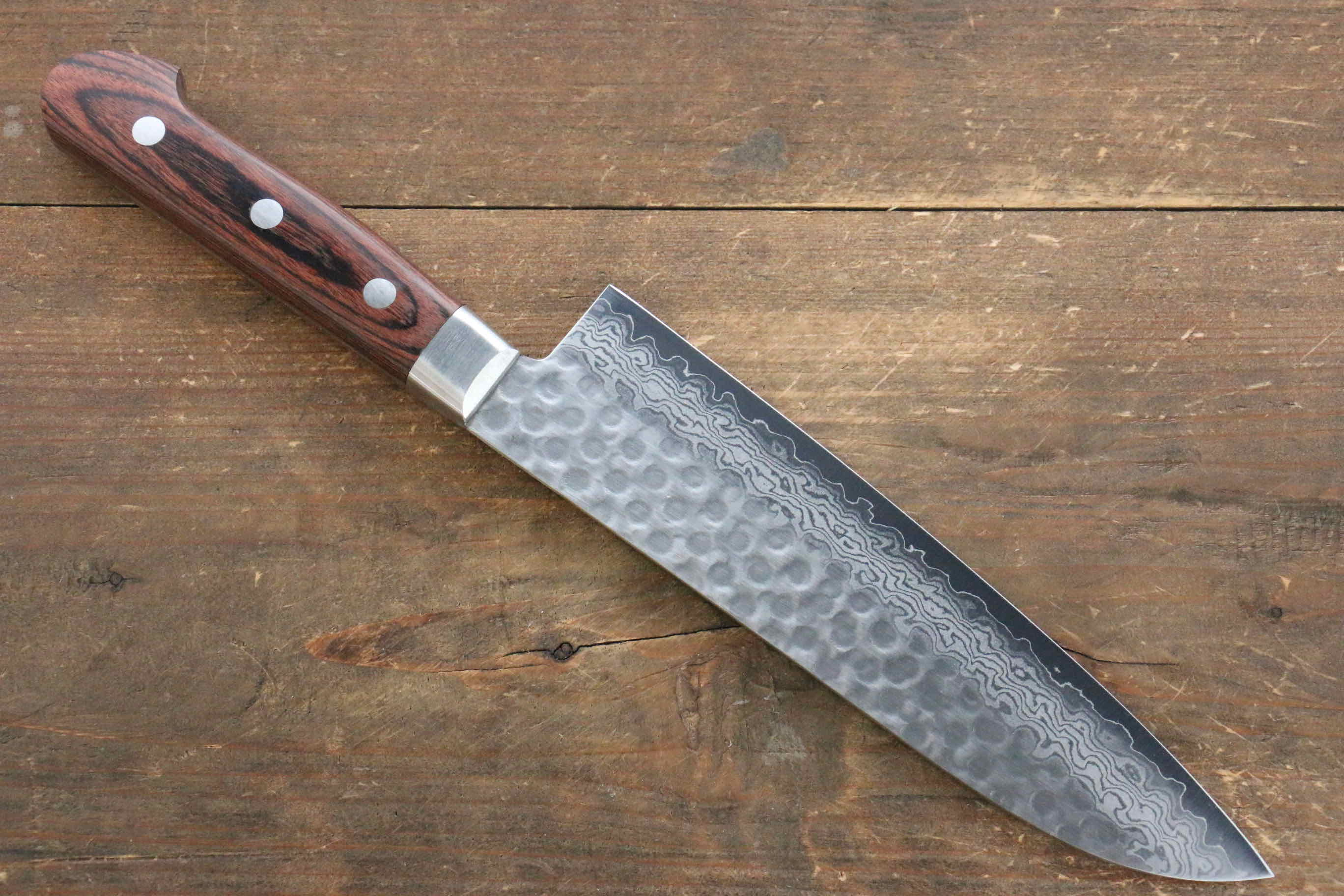 Jikko VG10 17 Layer Santoku 180mm Mahogany Handle - Japanny - Best Japanese Knife