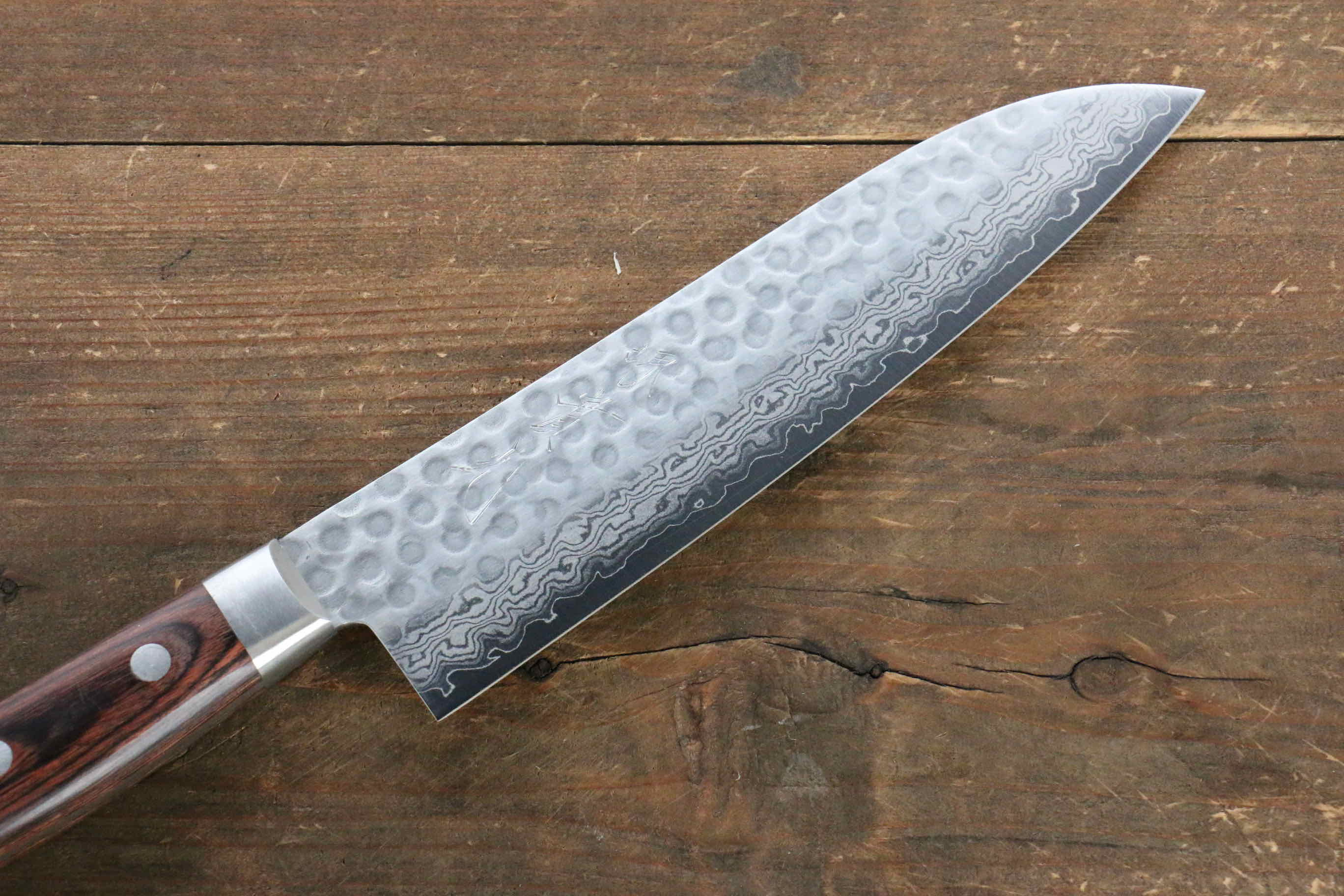 Jikko VG10 17 Layer Santoku 180mm Mahogany Handle - Japanny - Best Japanese Knife