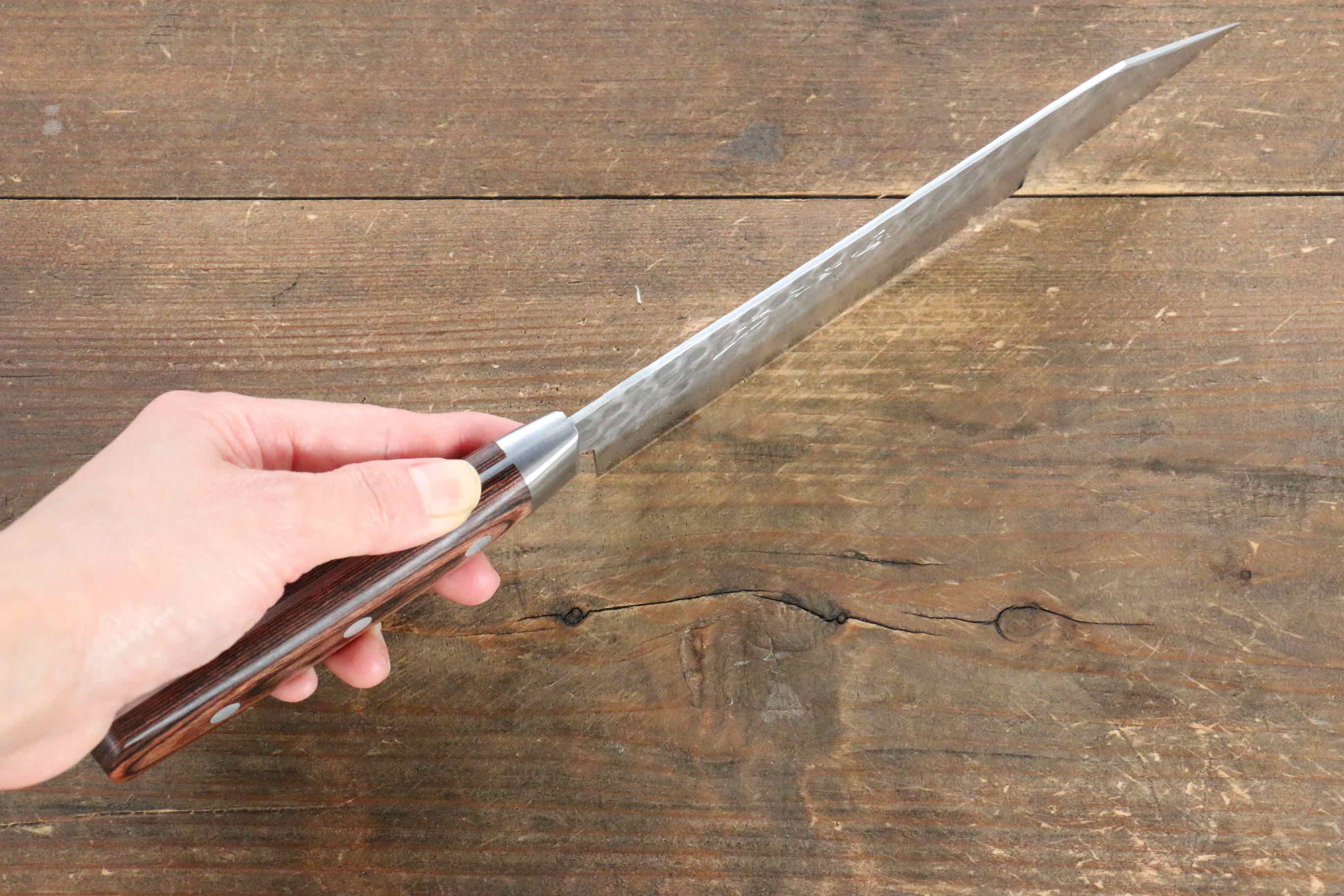 Jikko VG10 17 Layer Kiritsuke Santoku 170mm Mahogany Handle - Japanny - Best Japanese Knife