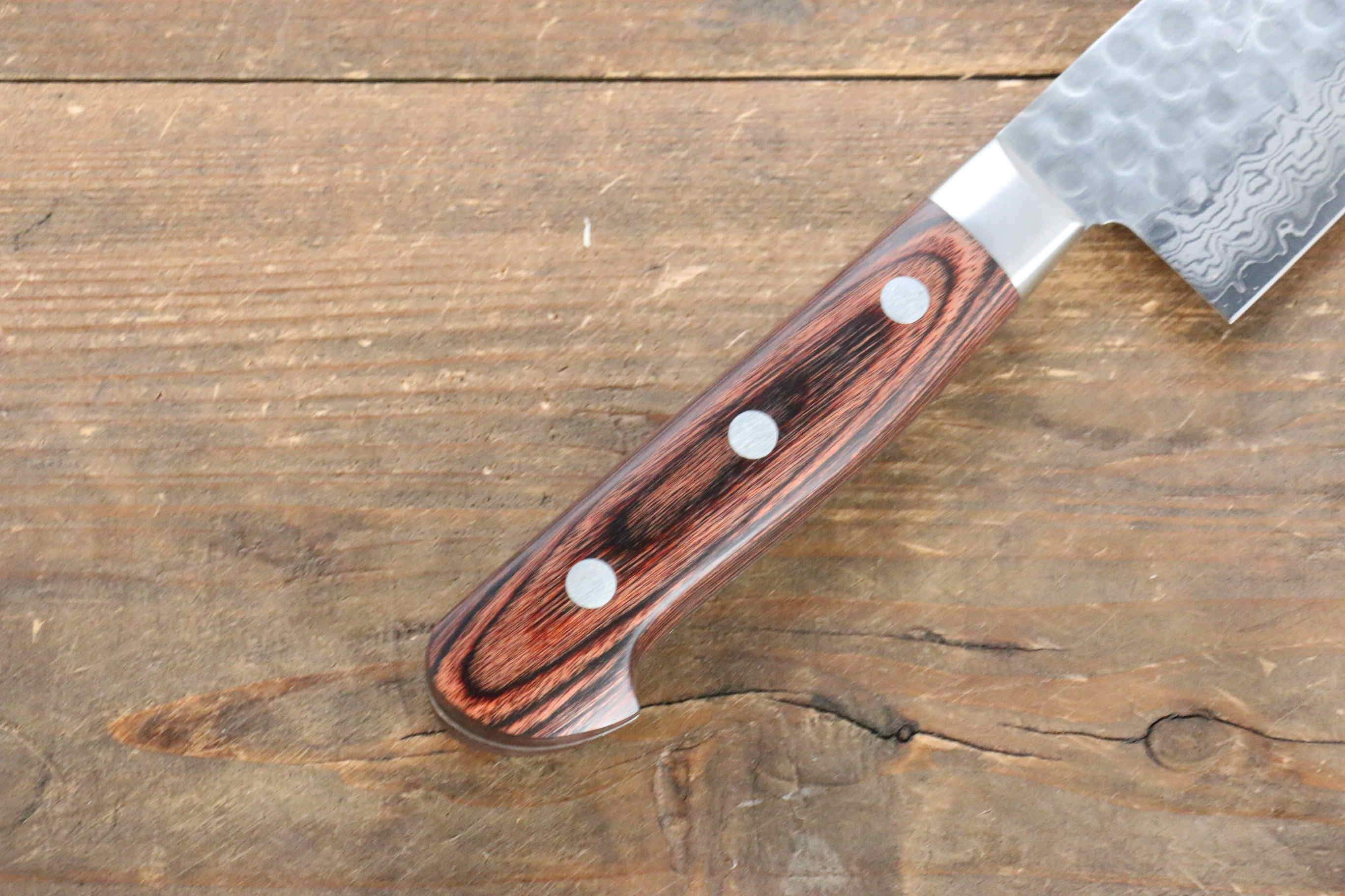 Jikko VG10 17 Layer Kiritsuke Santoku 170mm Mahogany Handle - Japanny - Best Japanese Knife