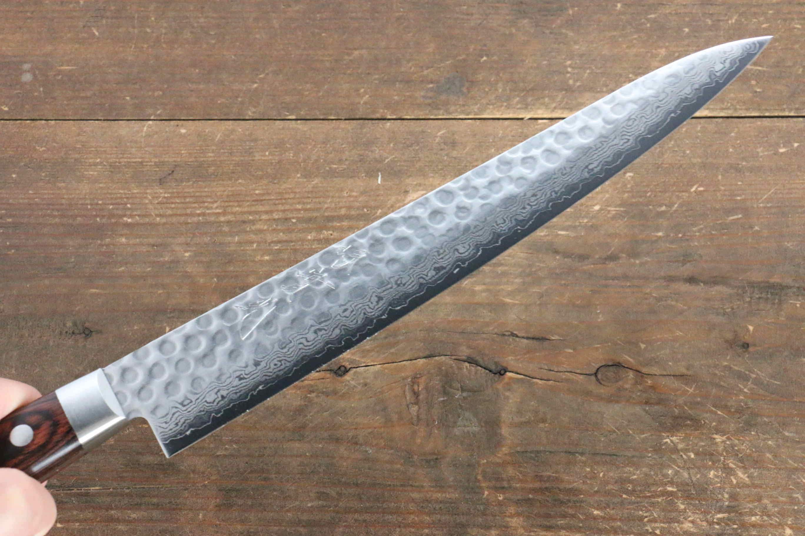 Jikko VG10 17 Layer Sujihiki 240mm Mahogany Handle - Japanny - Best Japanese Knife