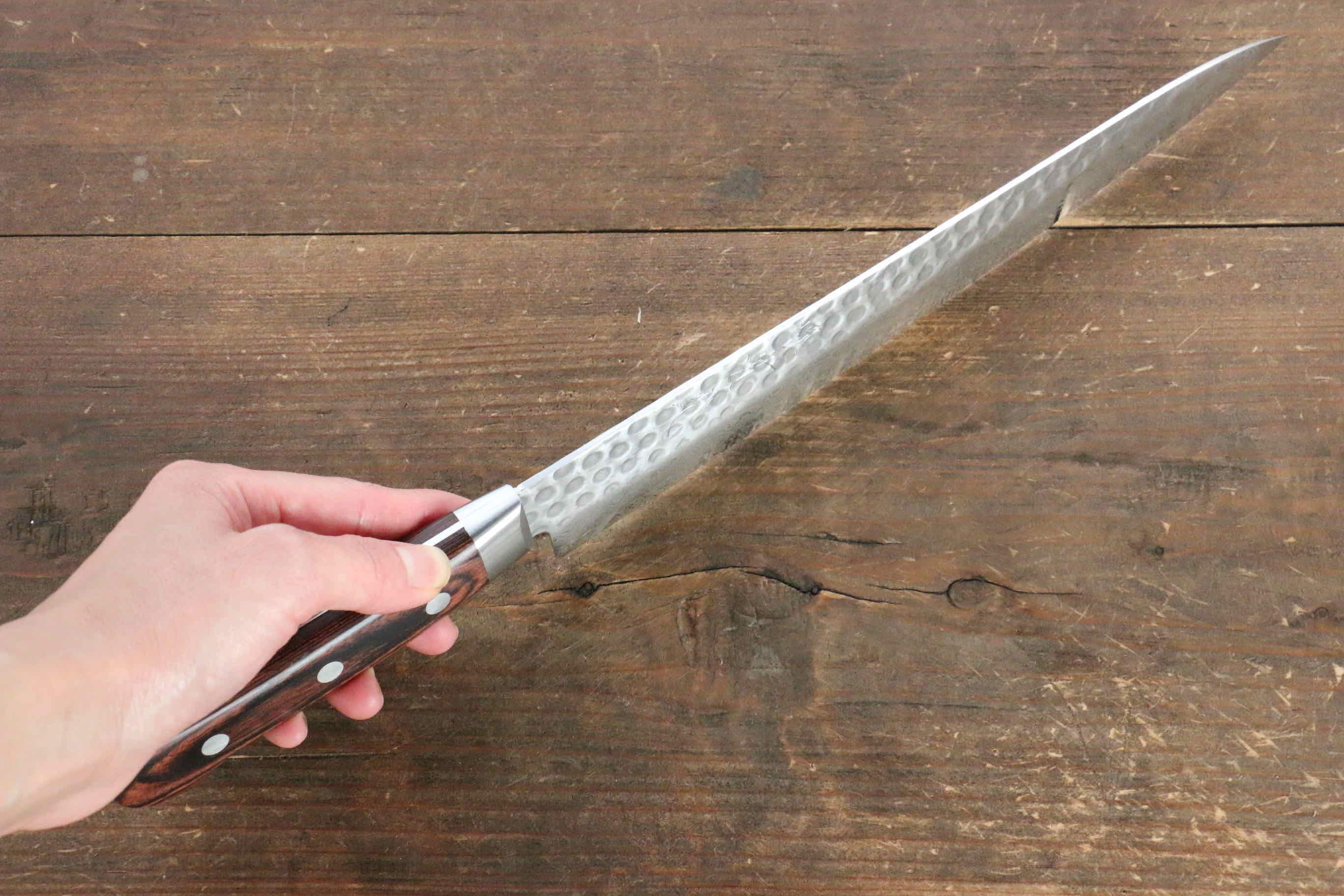 Jikko VG10 17 Layer Sujihiki 240mm Mahogany Handle - Japanny - Best Japanese Knife