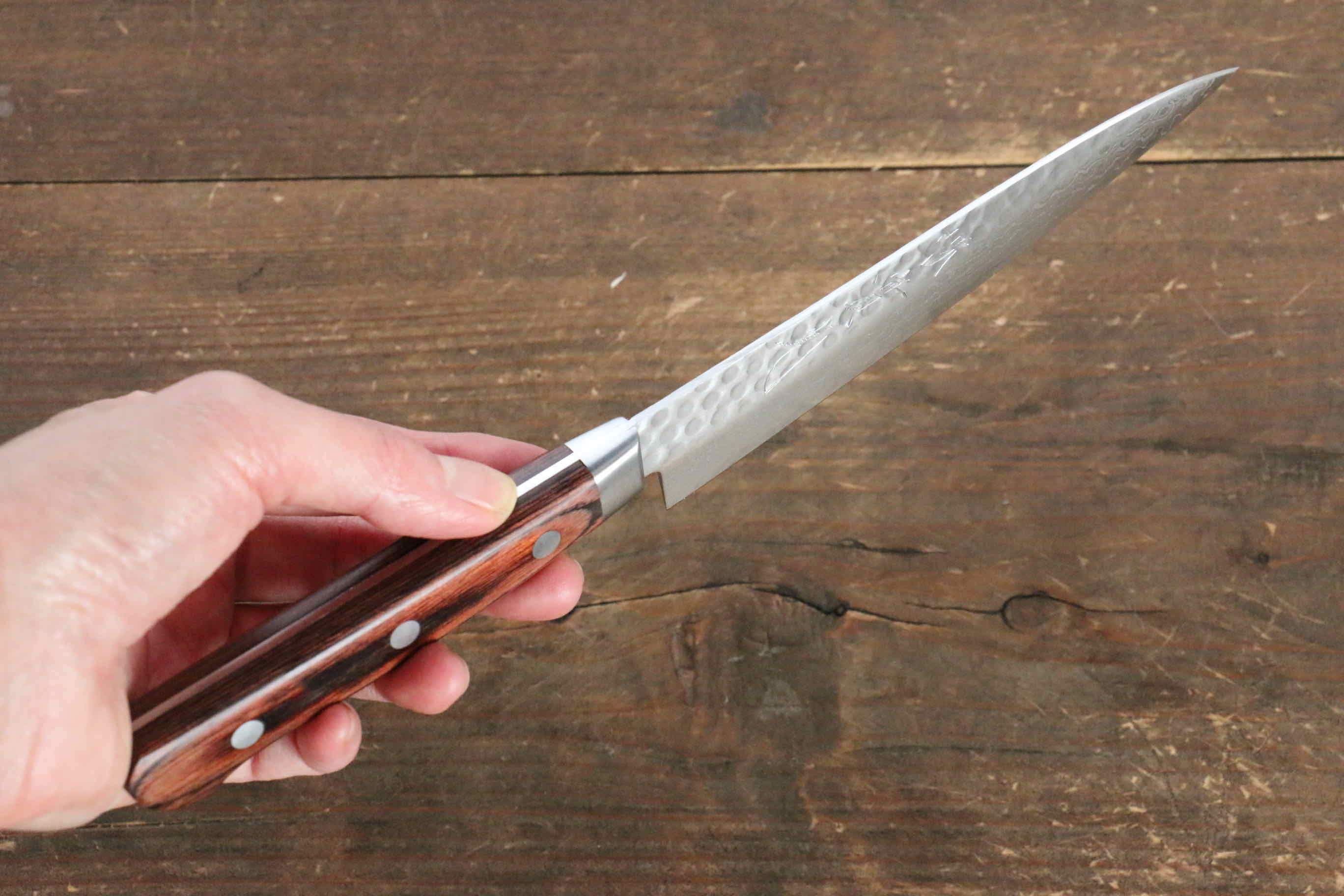 Jikko VG10 17 Layer Petty-Utility 135mm Mahogany Handle - Japanny - Best Japanese Knife
