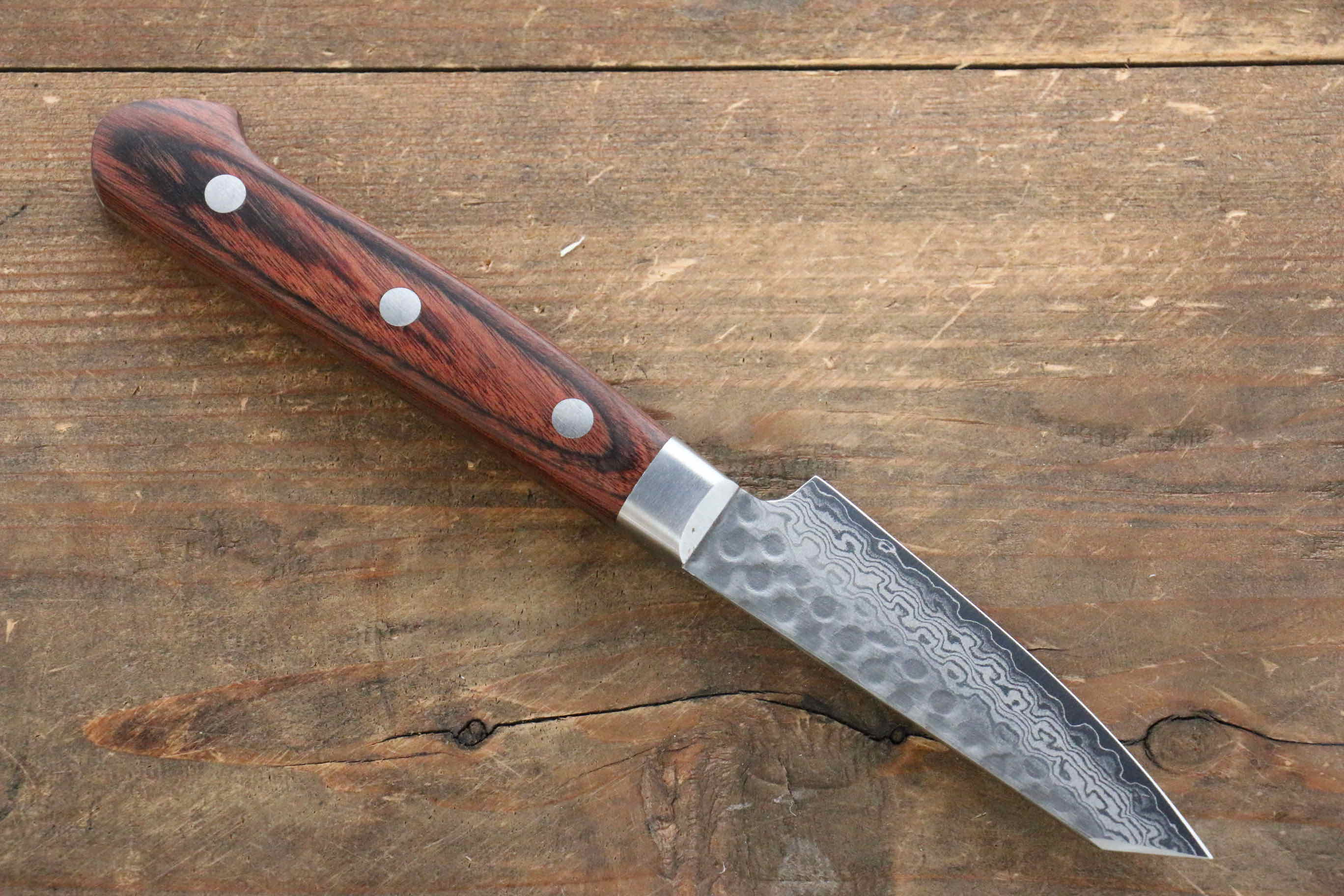 Jikko VG10 17 Layer Paring 70mm Mahogany Handle - Japanny - Best Japanese Knife