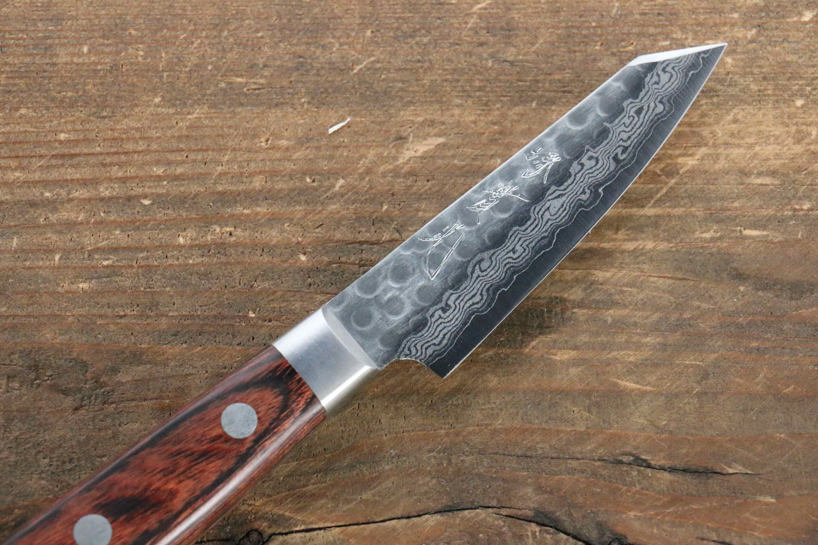 Jikko VG10 17 Layer Paring 70mm Mahogany Handle - Japanny - Best Japanese Knife
