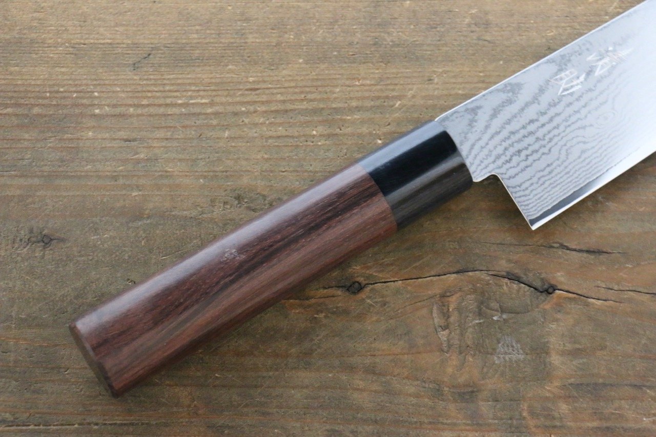 Seisuke VG10 63 Layer Damascus Gyuto 210mm Shitan Handle - Japanny - Best Japanese Knife