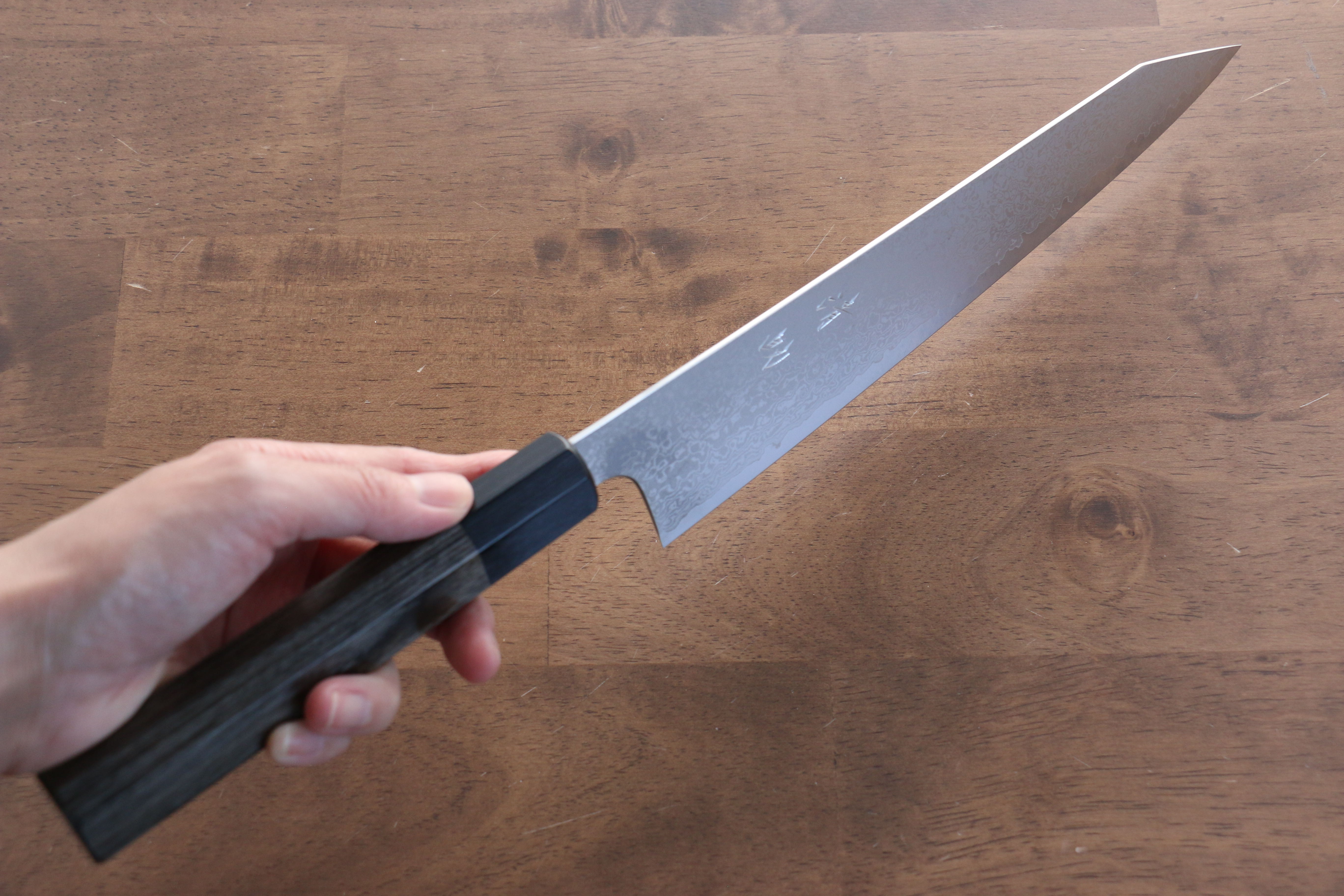 Seisuke VG10 33 Layer Damascus Kiritsuke Gyuto 240mm Gray Pakka wood Handle - Japanny - Best Japanese Knife