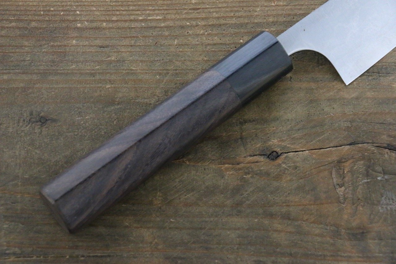 Shungo Ogata White Steel No.2 Damascus Petty-Utility 150mm Shitan Handle - Japanny - Best Japanese Knife
