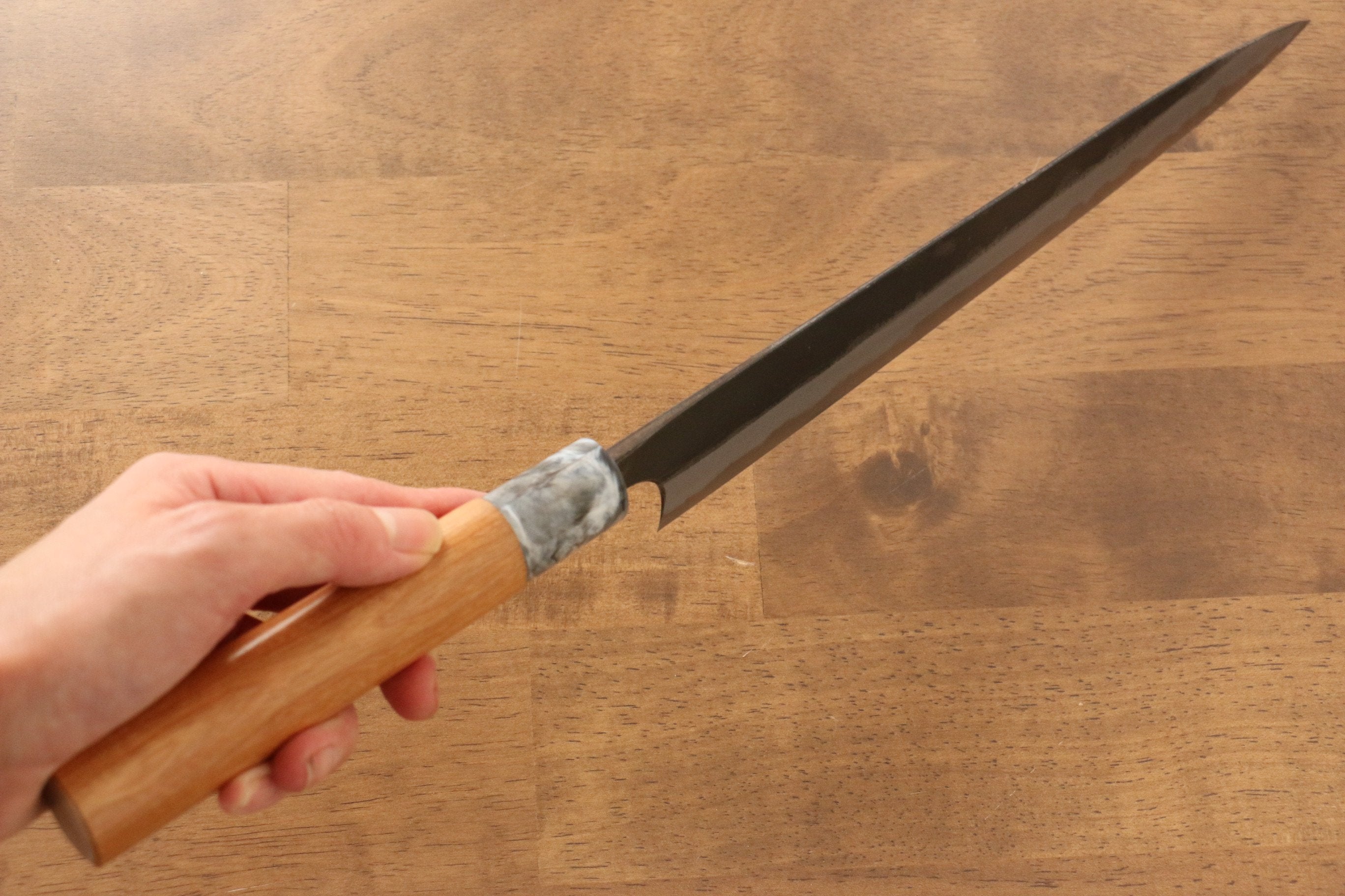 Masakage Masakage Mizu Blue Steel No.2 Black Finished Sujihiki 270mm with American Cherry Handle - Japanny - Best Japanese Knife