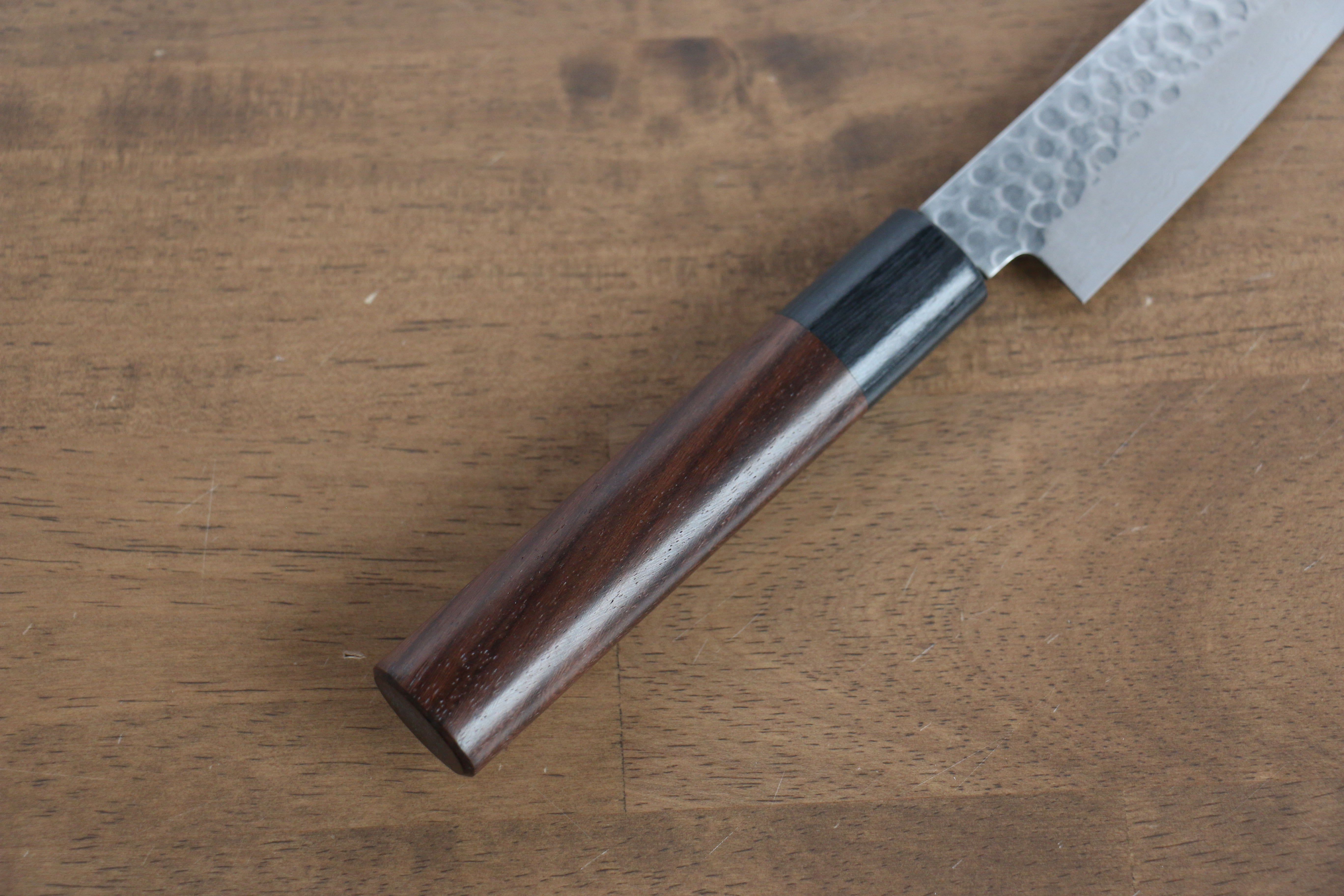 Seisuke Sumi VG10 16 Layer Hammered Damascus Petty-Utility 150mm Shitan Handle - Japanny - Best Japanese Knife
