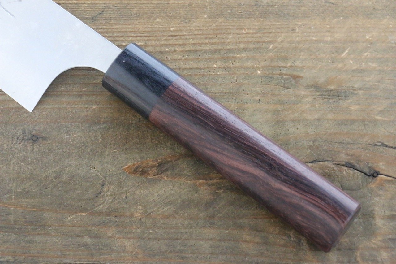 Shungo Ogata White Steel No.2 Damascus Bunka 165mm Shitan Handle - Japanny - Best Japanese Knife