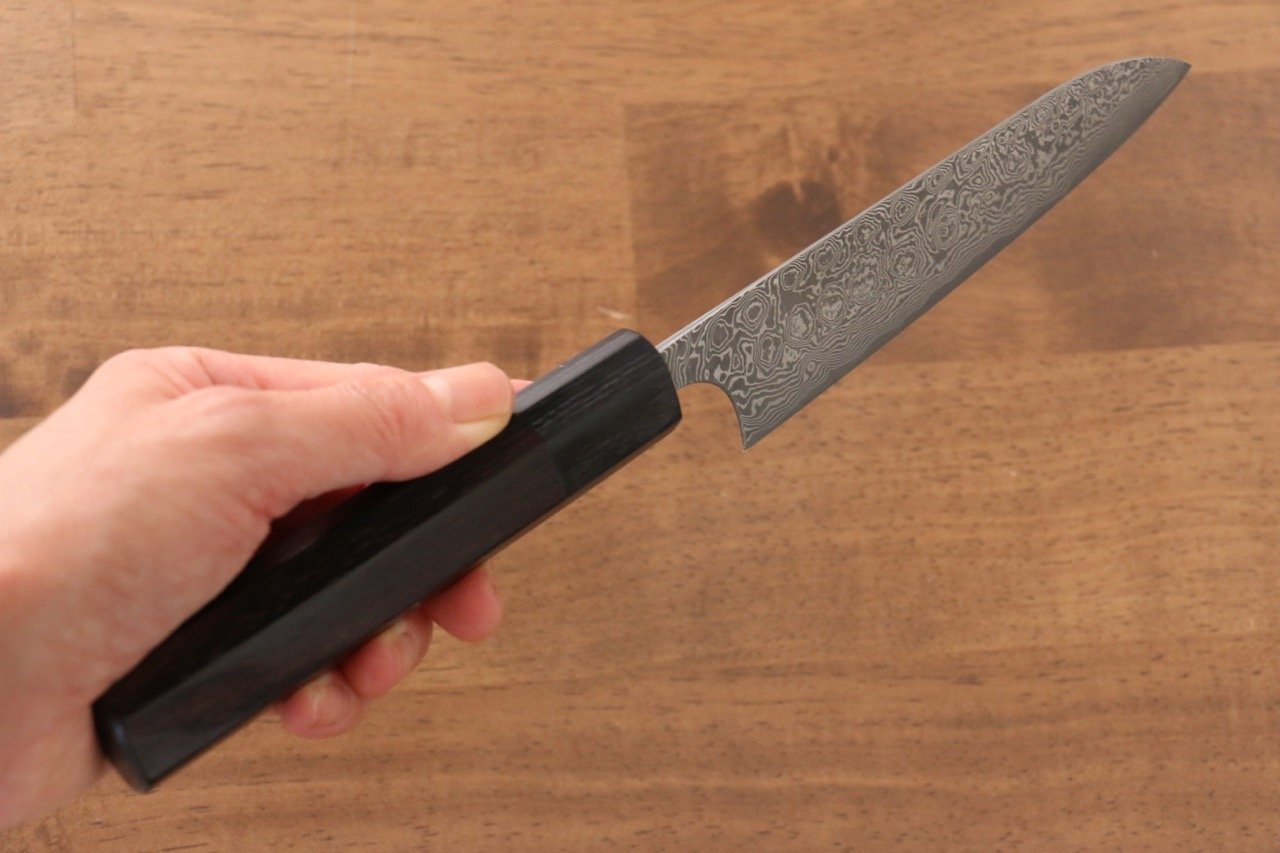 Masakage Kumo VG10 Damascus Petty-Utility 120mm Shitan Handle - Japanny - Best Japanese Knife