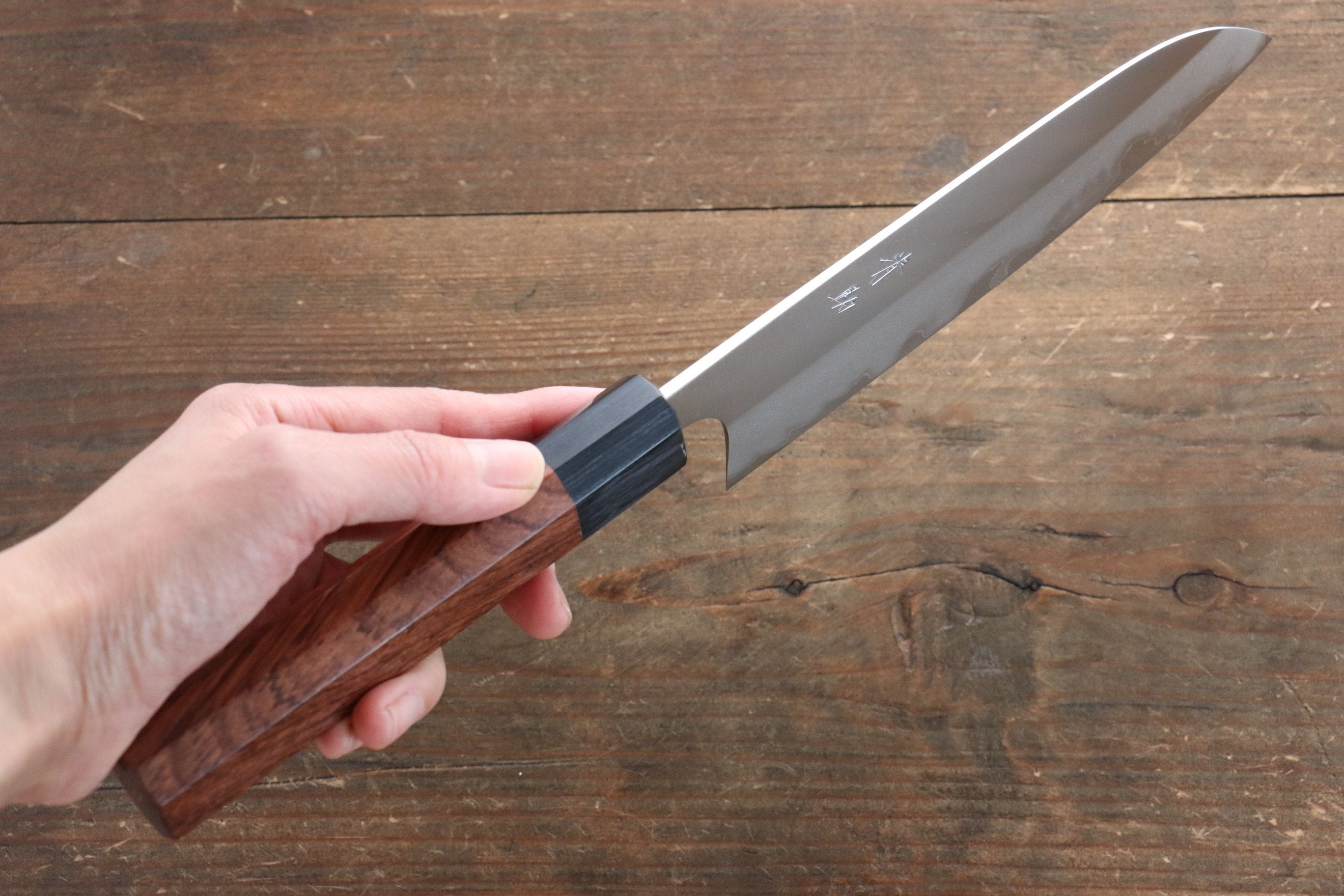 Seisuke White Steel Migaki Finished Santoku 165mm with Honduras Handle - Japanny - Best Japanese Knife