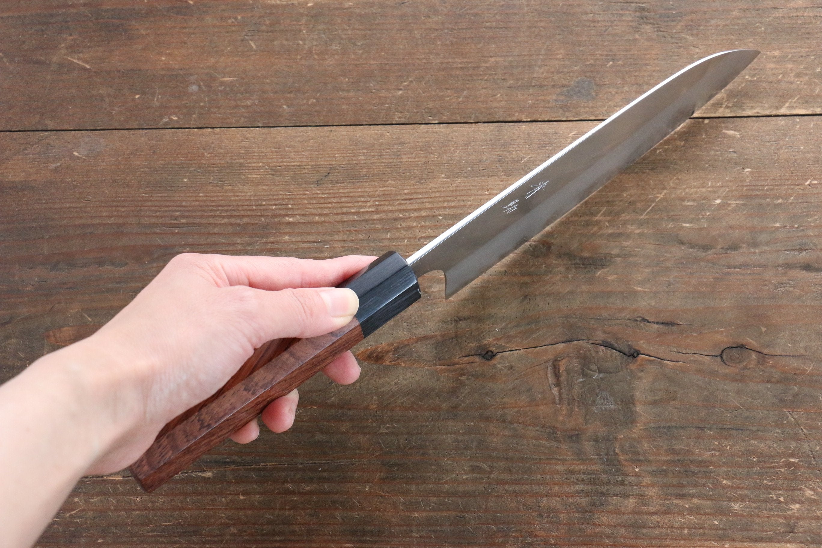 Seisuke White Steel Migaki Finished Santoku 165mm with Honduras Handle - Japanny - Best Japanese Knife