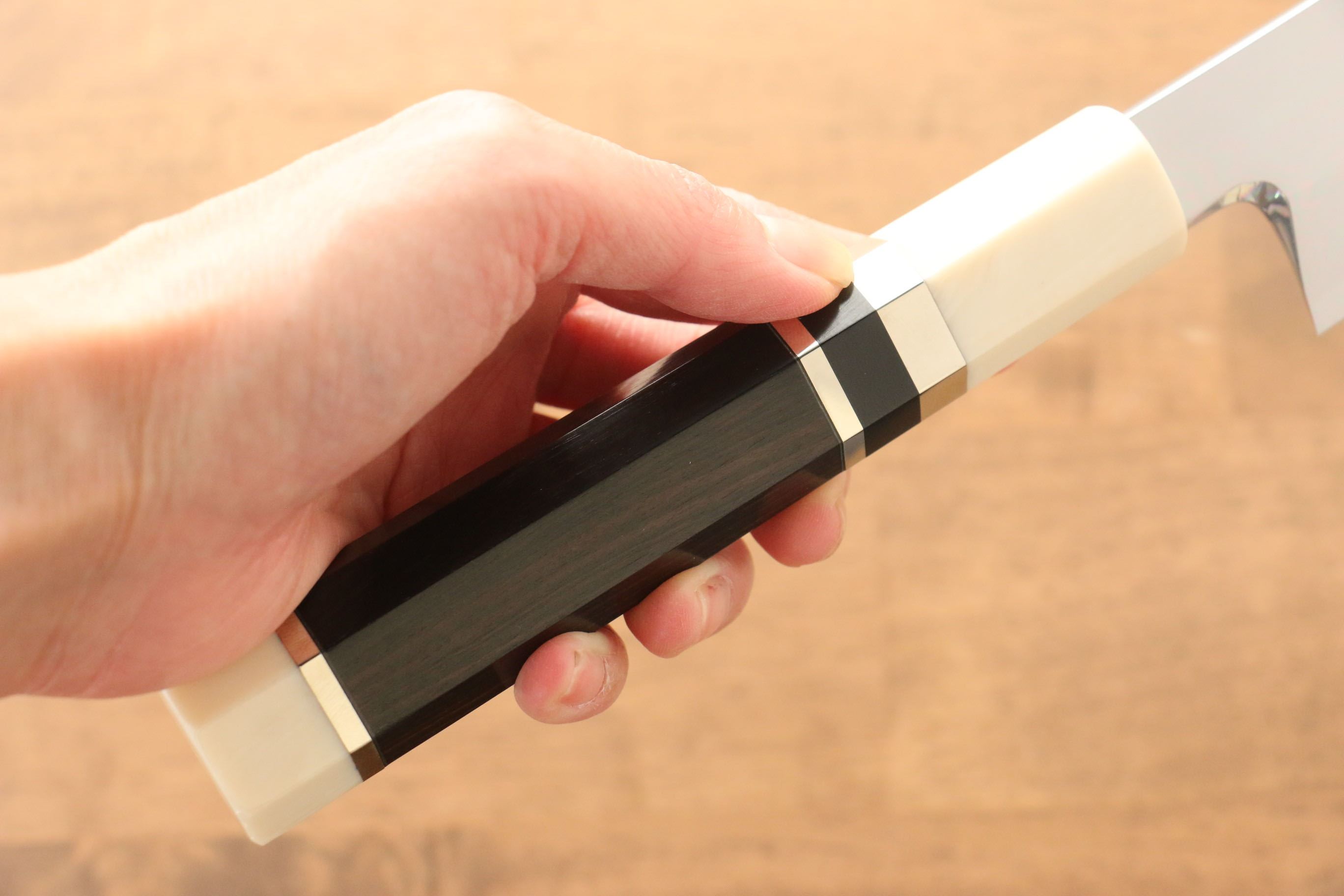 Jikko Silver Steel No.3 Sakimaru Yanagiba 270mm Ebony with Ring Handle - Japanny - Best Japanese Knife