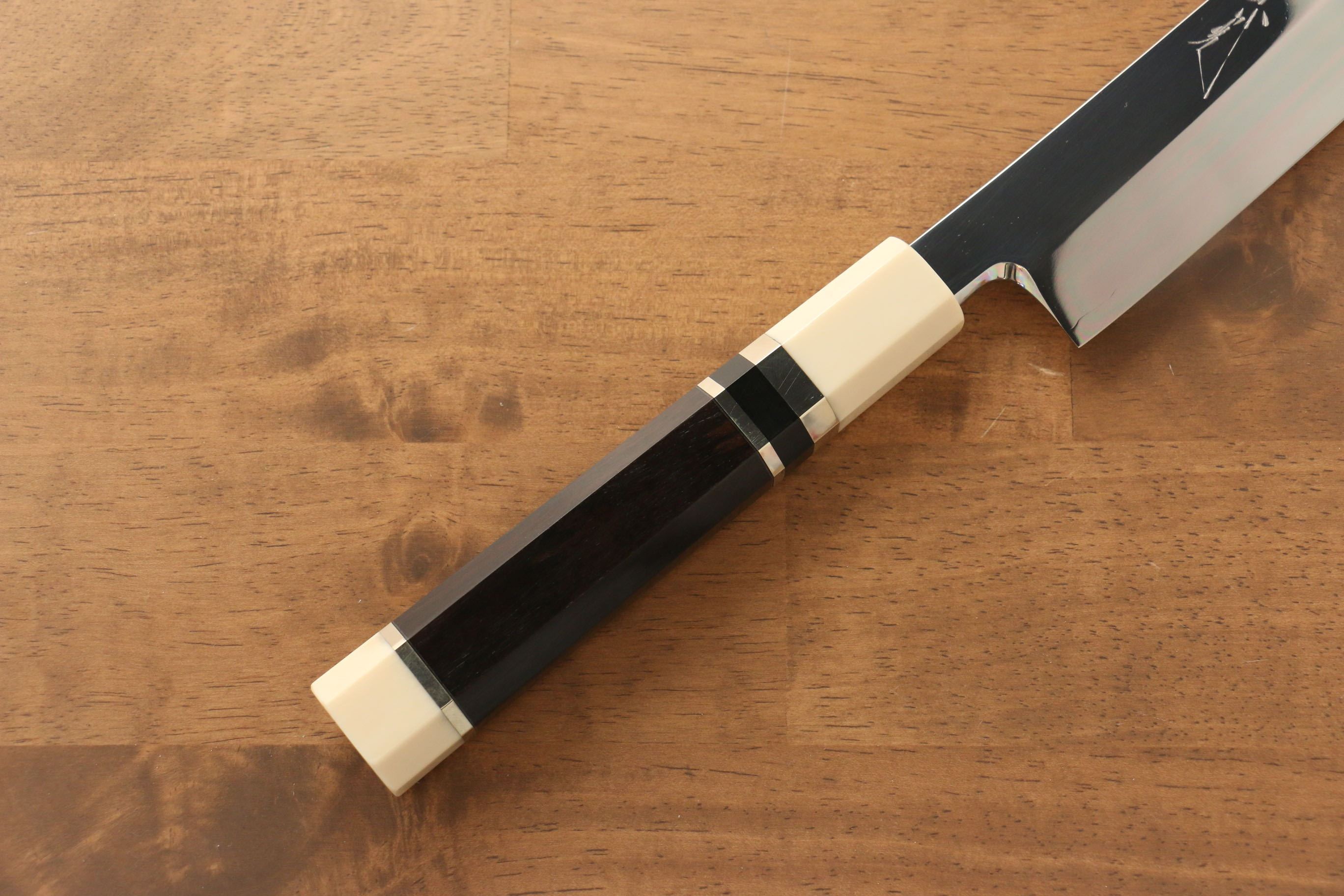 Jikko Silver Steel No.3 Sakimaru Yanagiba 360mm Ebony with Ring Handle - Japanny - Best Japanese Knife