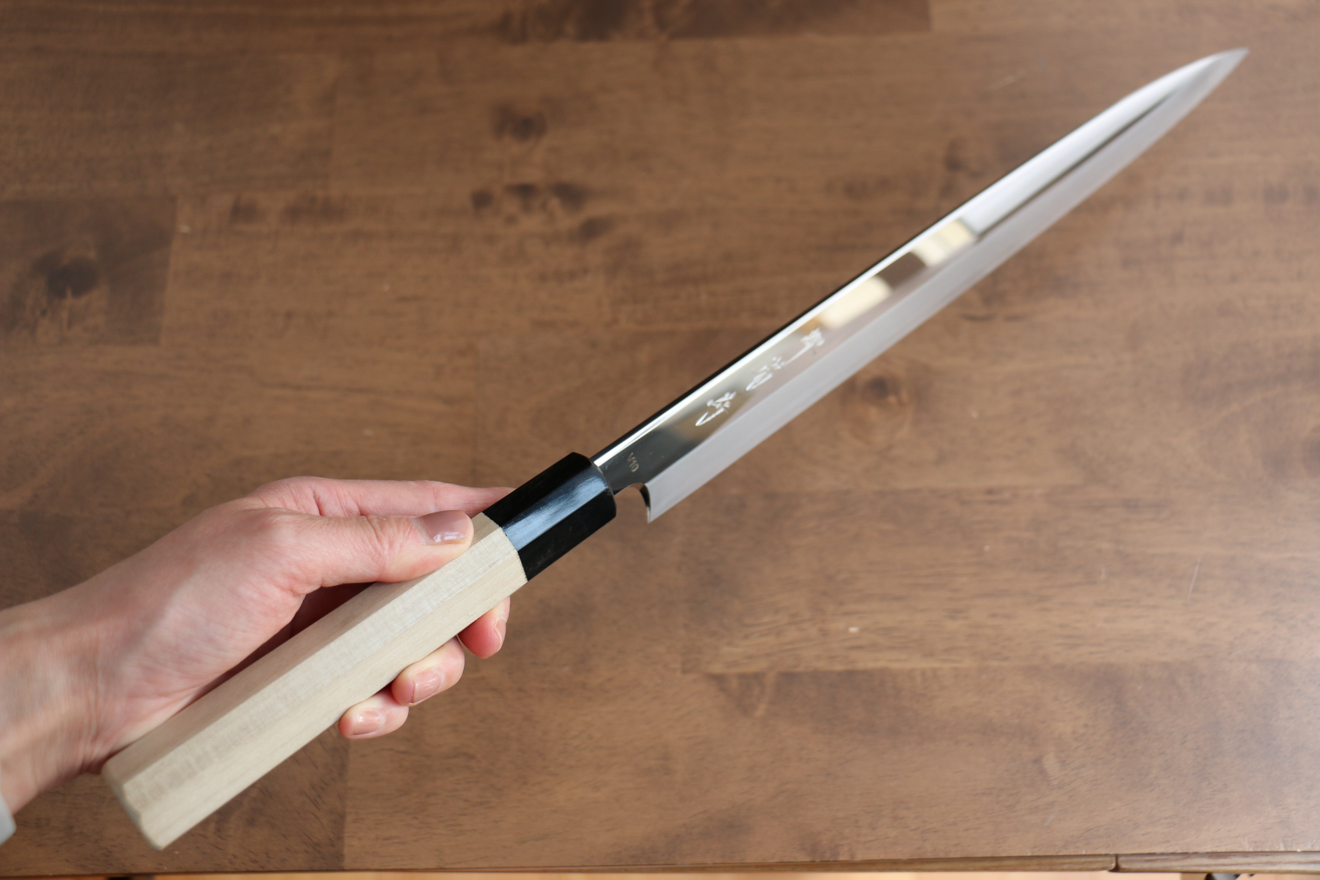 Sakai Kikumori VG10 Mirrored Finish Yanagiba 330mm Magnolia Handle - Japanny - Best Japanese Knife