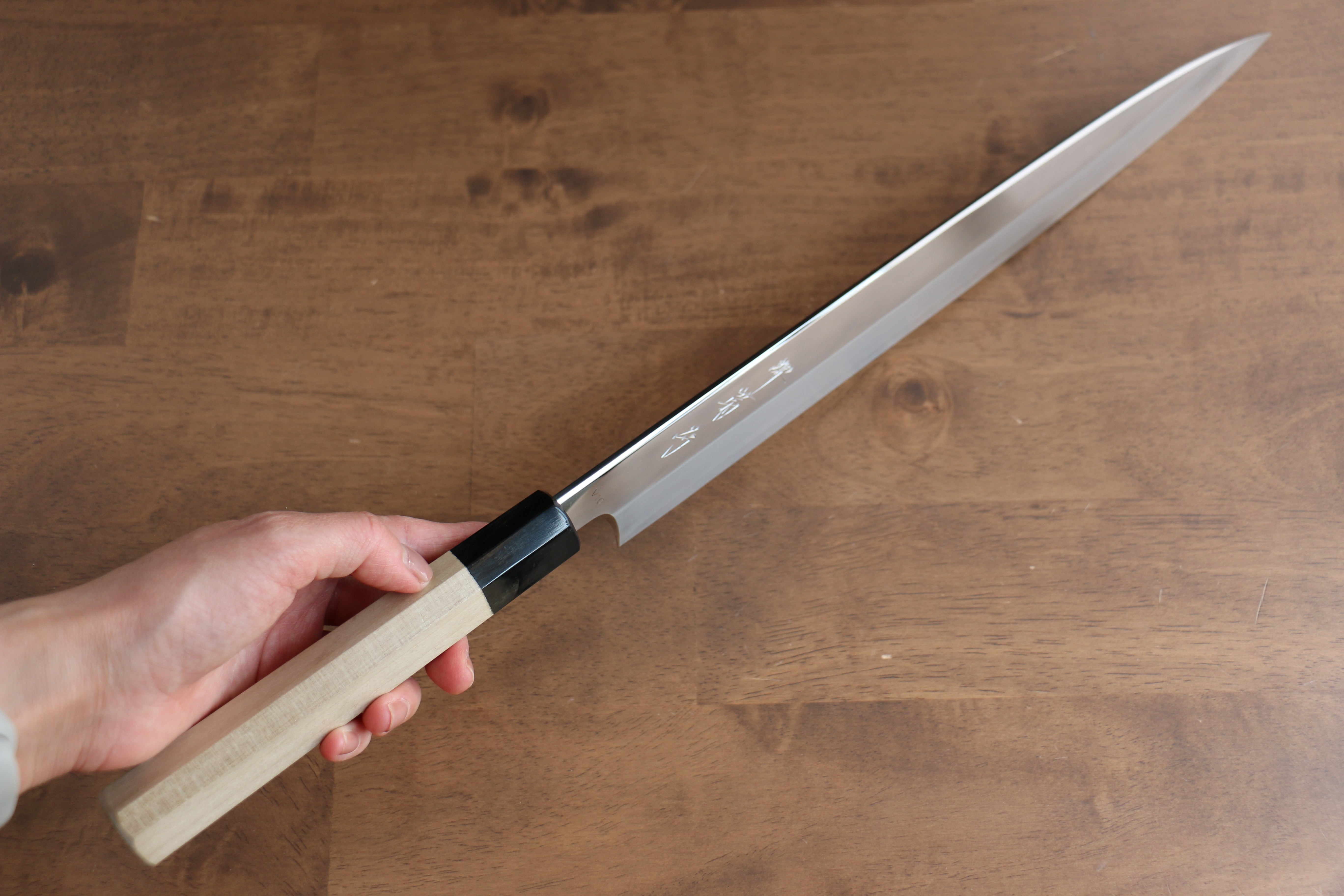 Sakai Kikumori VG10 Mirrored Finish Yanagiba 330mm Magnolia Handle - Japanny - Best Japanese Knife