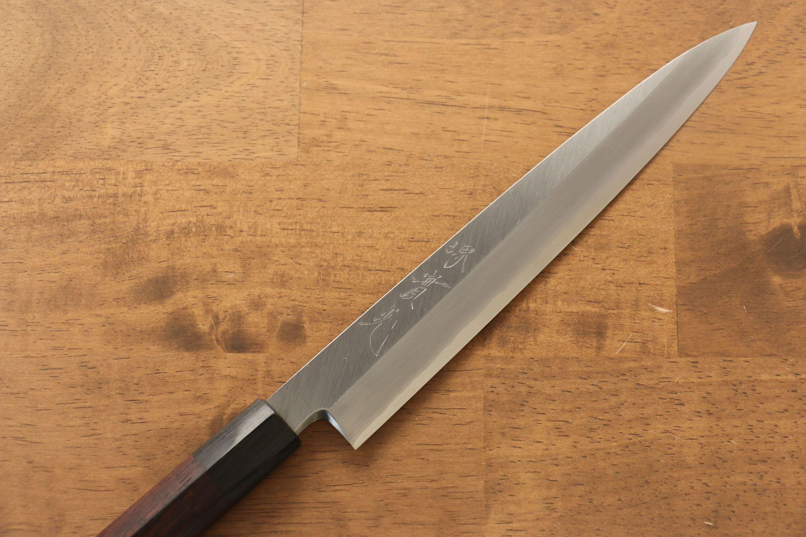 Jikko Silver Steel No.3 Yanagiba 210mm Shitan Handle - Japanny - Best Japanese Knife