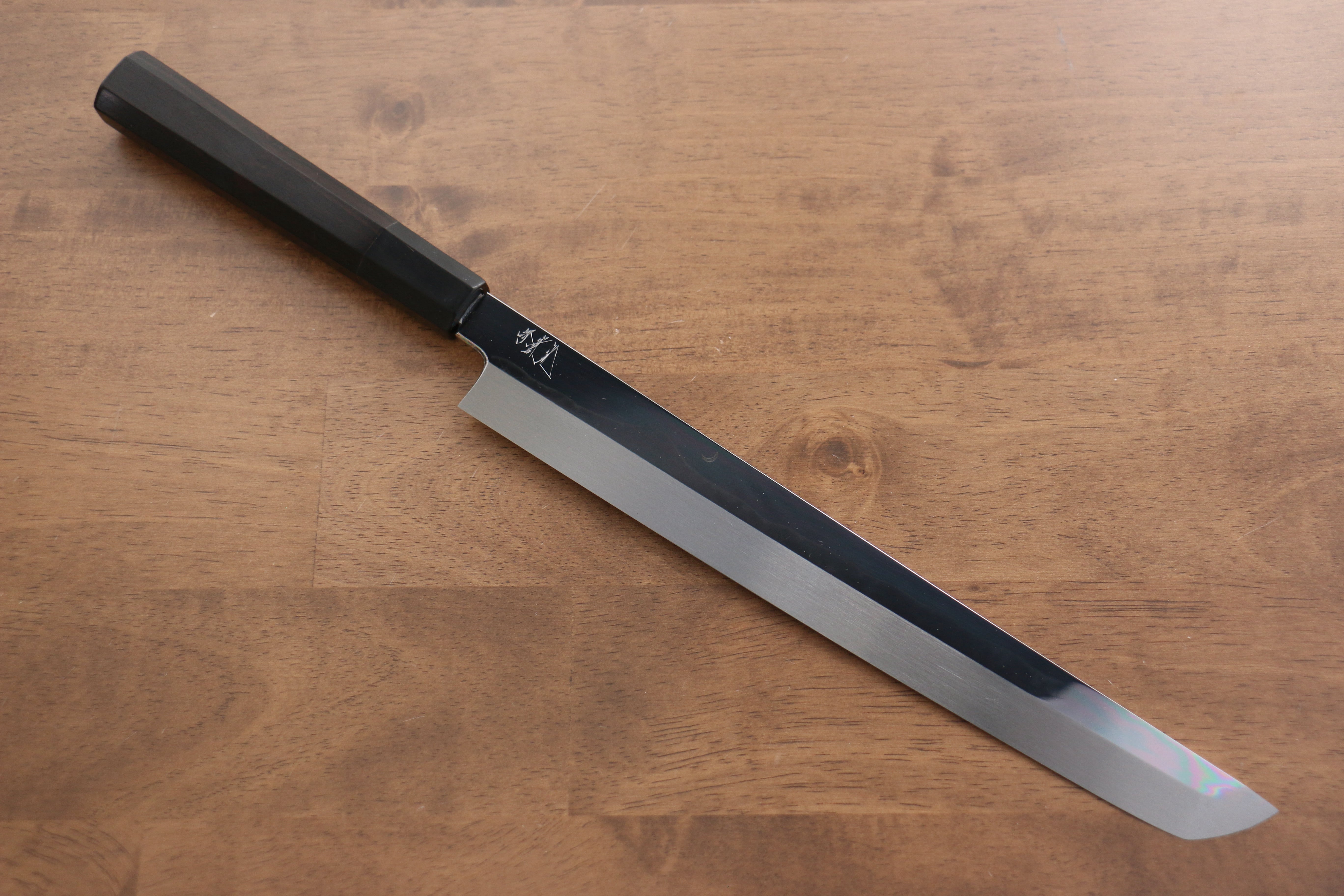 Jikko Fujisan Honyaki White Steel No.3 Mirrored Finish Sakimaru Yanagiba 270mm Ebony Wood Handle - Japanny - Best Japanese Knife