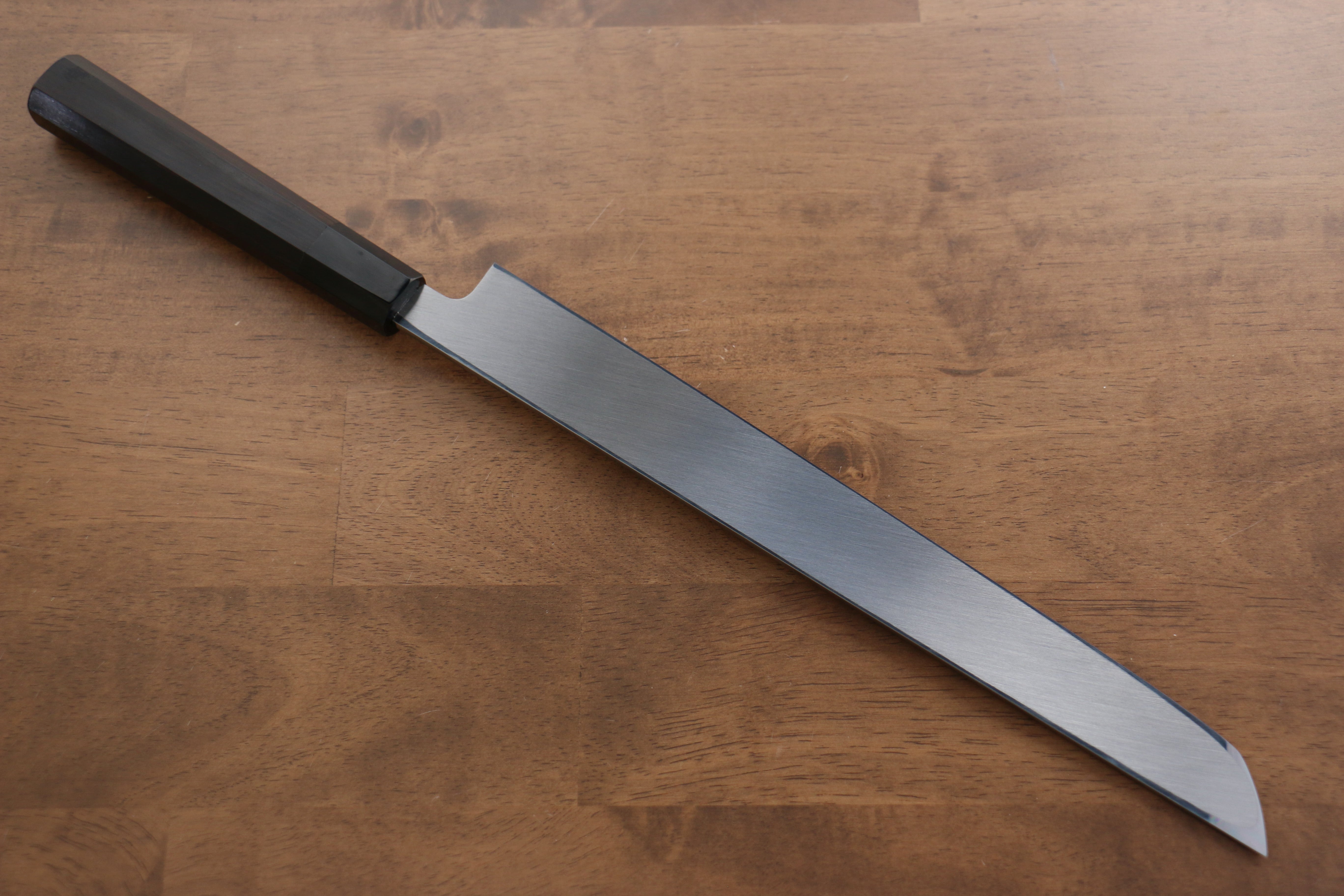 Jikko Fujisan Honyaki White Steel No.3 Mirrored Finish Sakimaru Yanagiba 300mm Ebony Wood Handle - Japanny - Best Japanese Knife