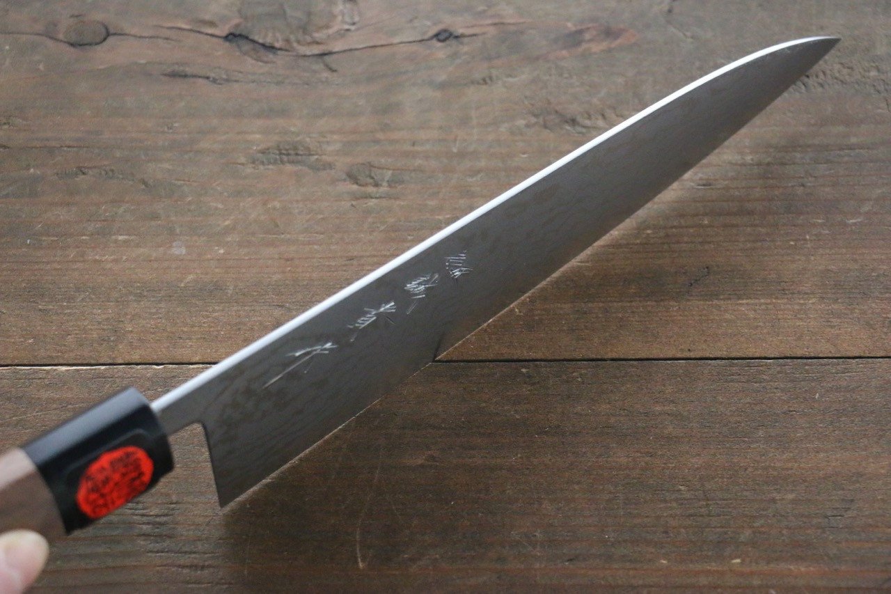 Shigeki Tanaka Blue Steel No.2 Damascus Gyuto 210mm Walnut Handle - Japanny - Best Japanese Knife