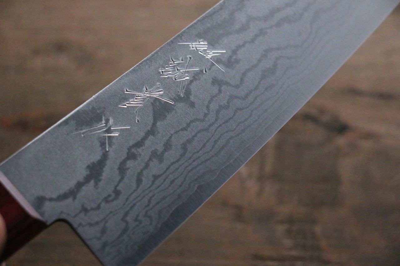 Shigeki Tanaka VG10 17 Layer Damascus Gyuto 210mm Red Pakka wood Handle - Japanny - Best Japanese Knife