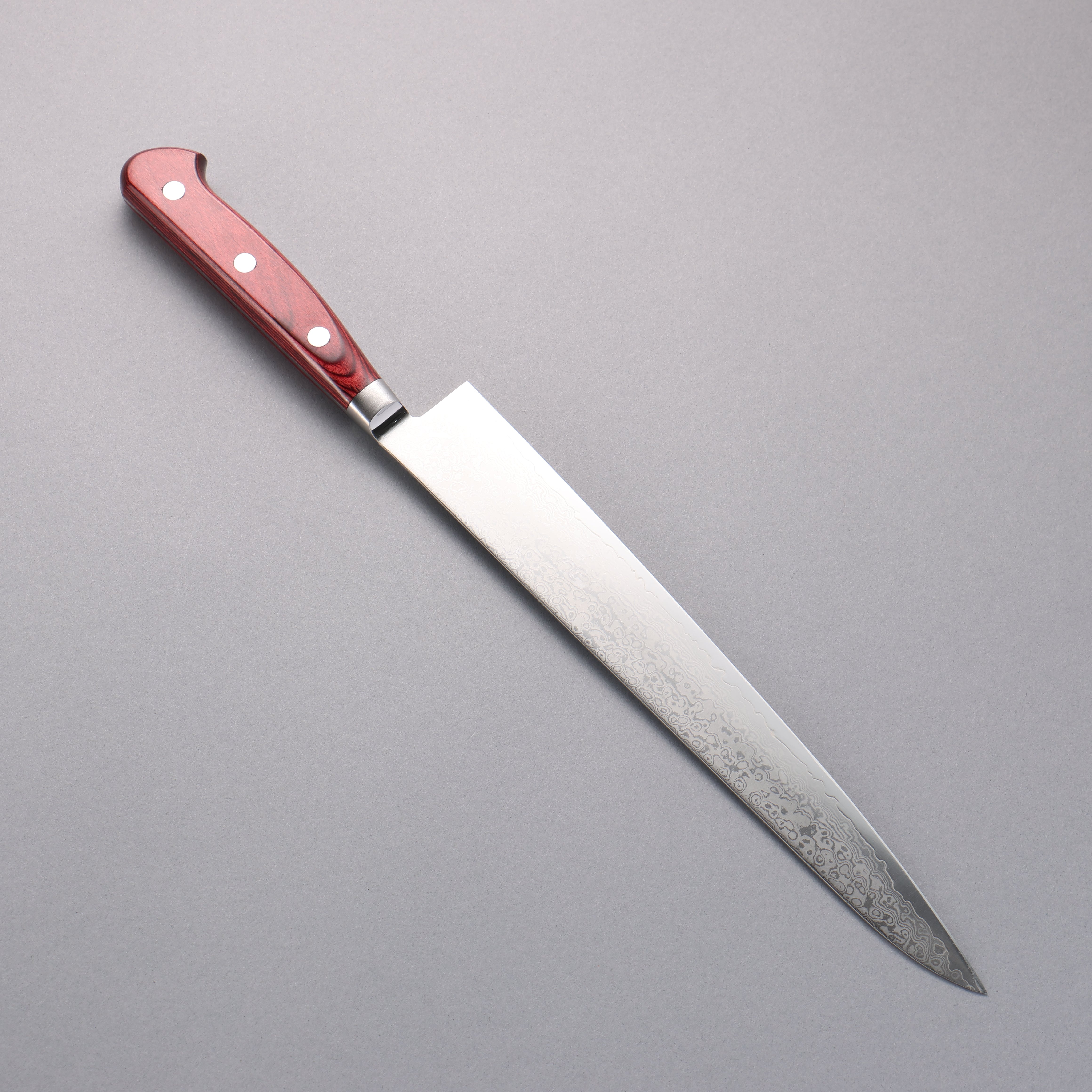 Seisuke VG10 33 Layer Mirrored Finish Damascus Sujihiki  240mm Red Pakka wood Handle - Japanny - Best Japanese Knife