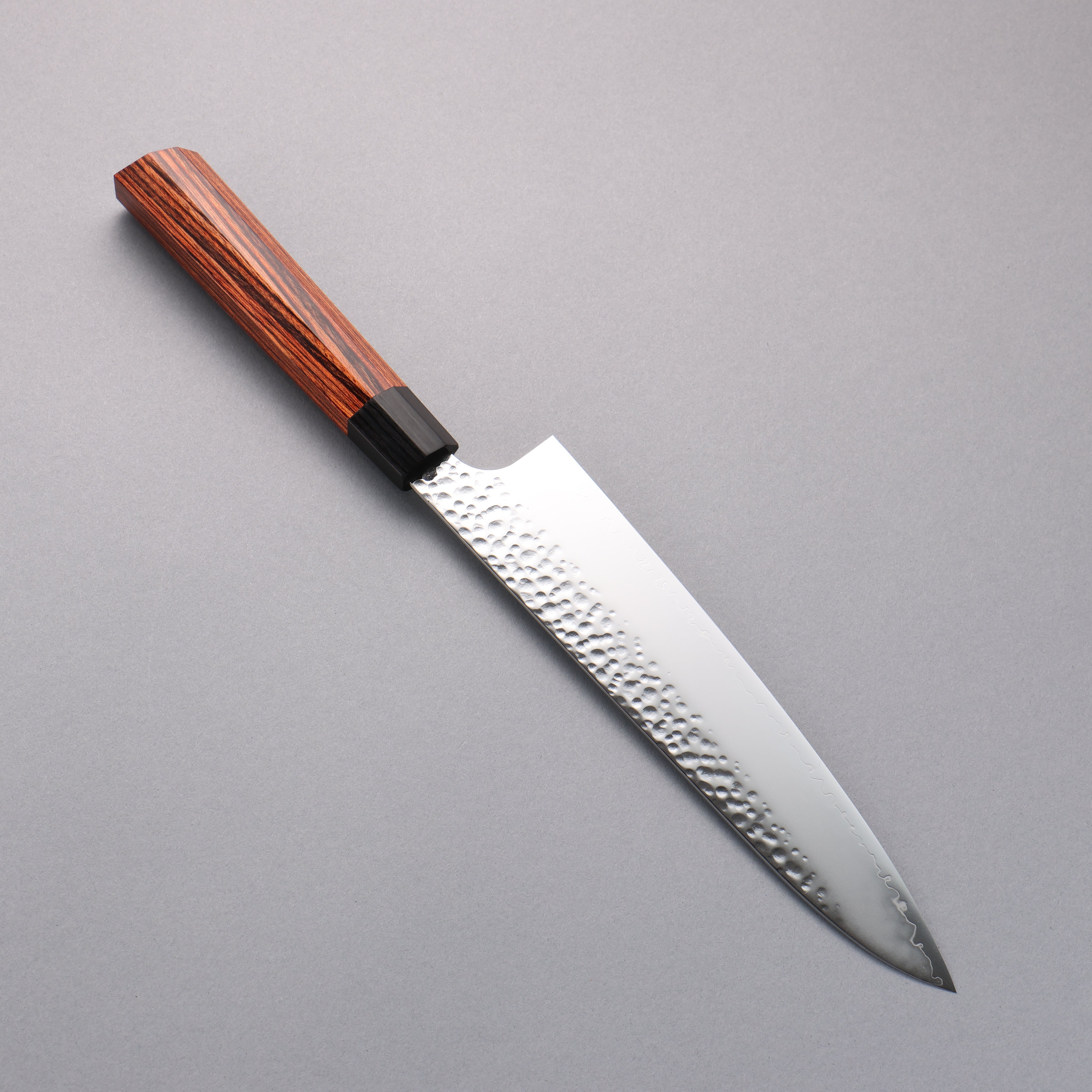 Seki Kanetsugu Heptagon Wood VG10 Hammered Migaki Finished Gyuto  200mm Pakka wood (heptagonal) Handle - Japanny - Best Japanese Knife