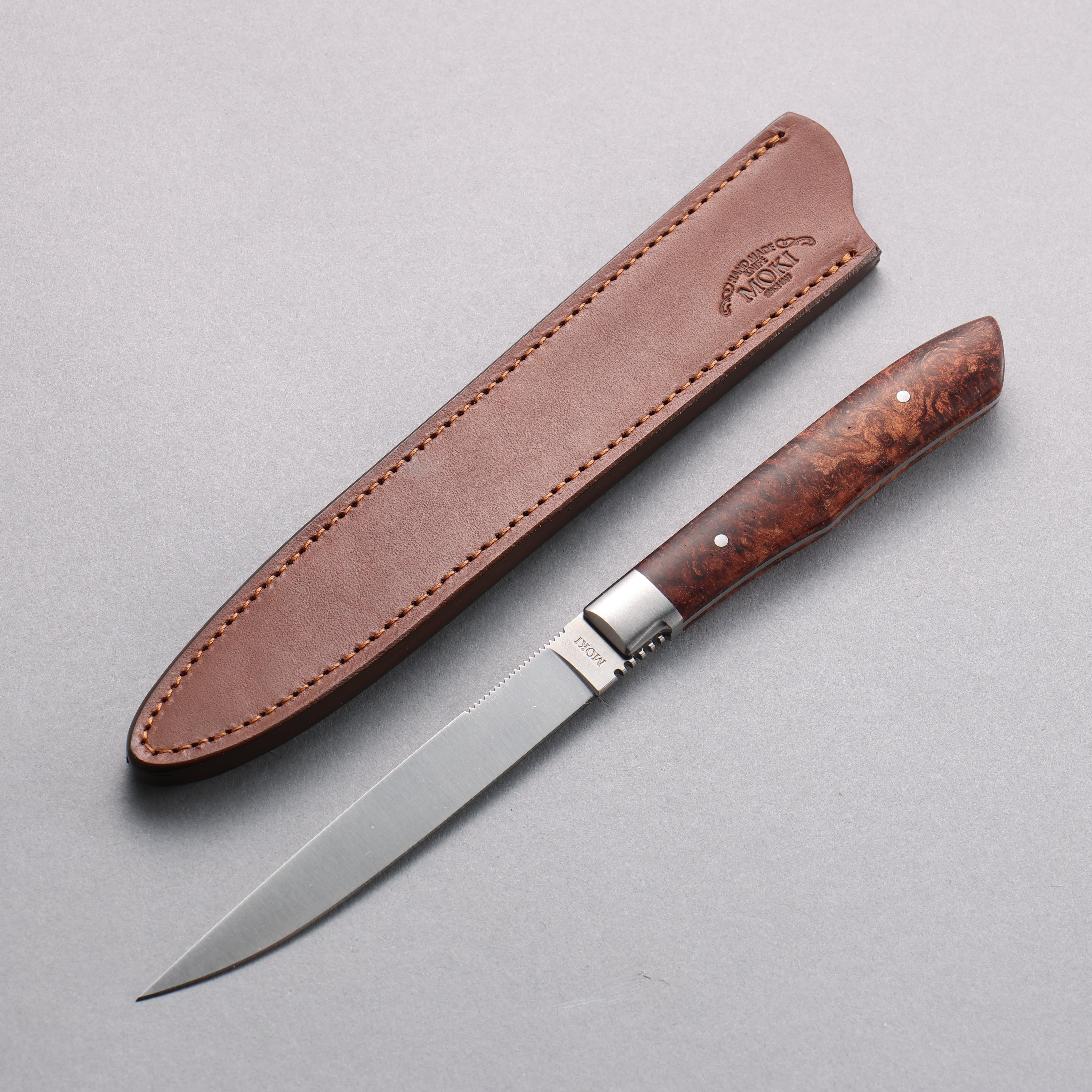 Moki Knife AUS8 Steak Knife 75mm Chinese Quince Handle with Sheath - Japanny - Best Japanese Knife