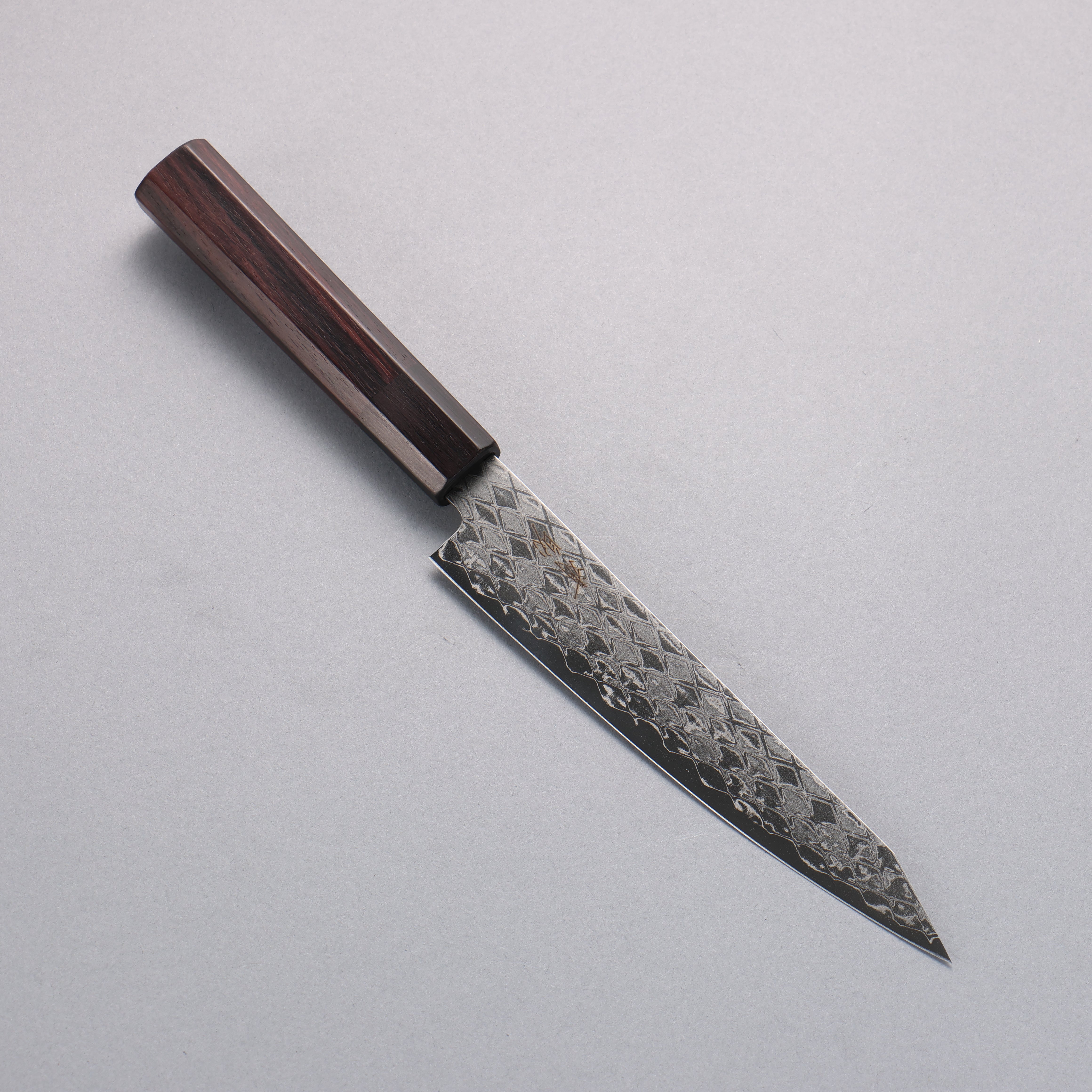 Seisuke AUS10 Mirror Crossed Kiritsuke Petty-Utility 150mm Rosewood (Ferrule: Black Pakka Wood) Handle - Japanny - Best Japanese Knife