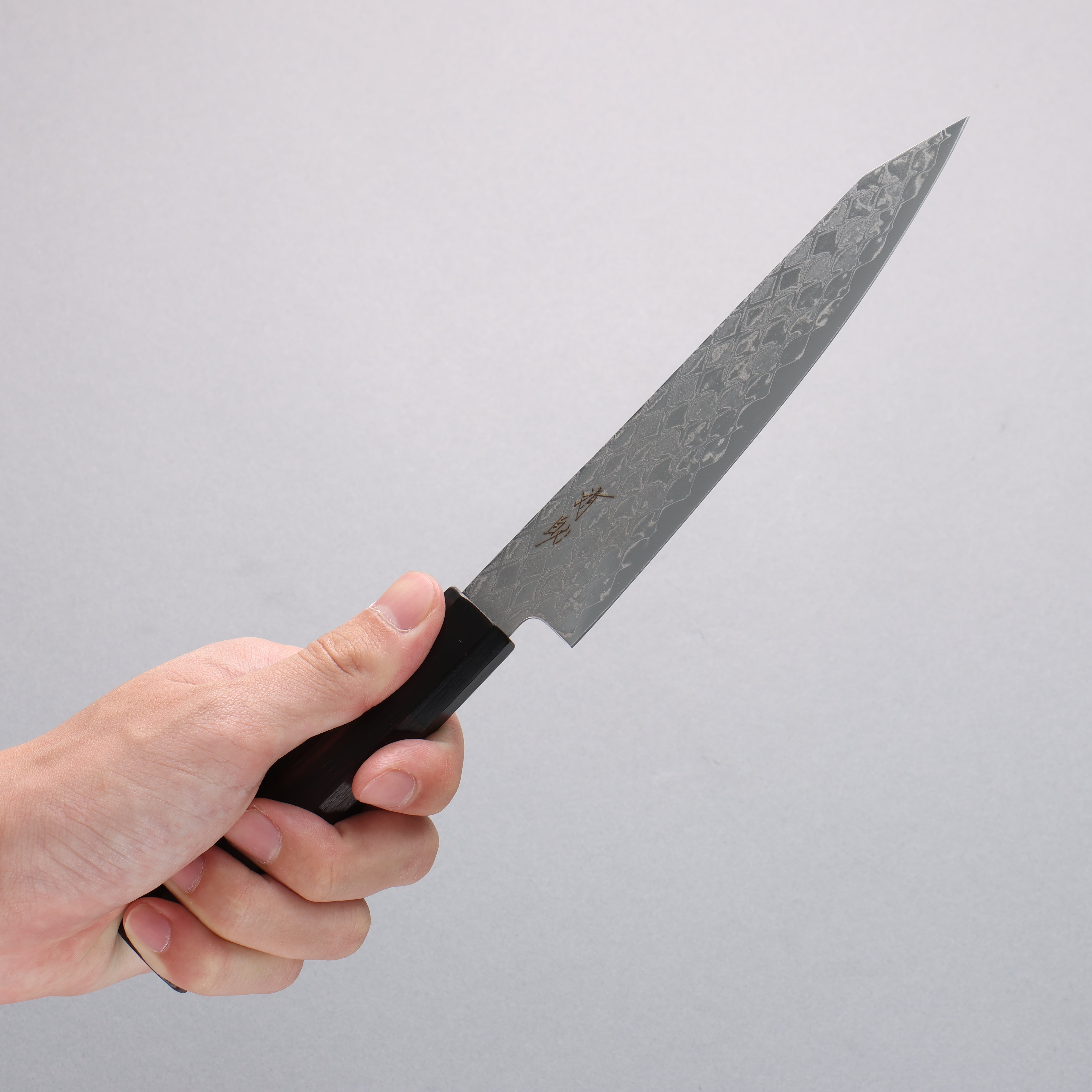 Seisuke AUS10 Mirror Crossed Kiritsuke Petty-Utility 150mm Rosewood (Ferrule: Black Pakka Wood) Handle - Japanny - Best Japanese Knife