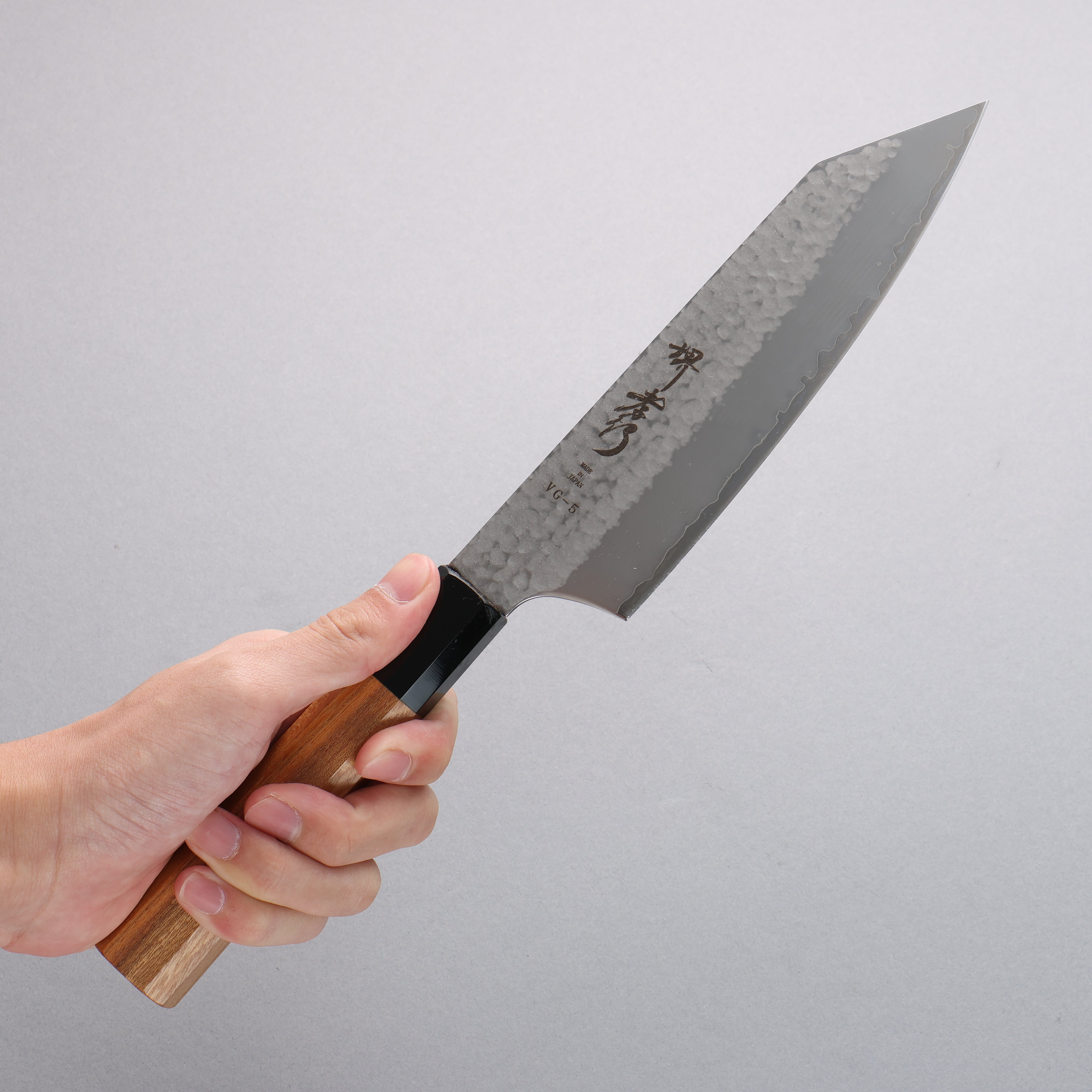 Sakai Takayuki VG5 Hammered Bunka  170mm Magnolia  (Ferrule: Black Plastic) Handle Kataoka - Japanny - Best Japanese Knife