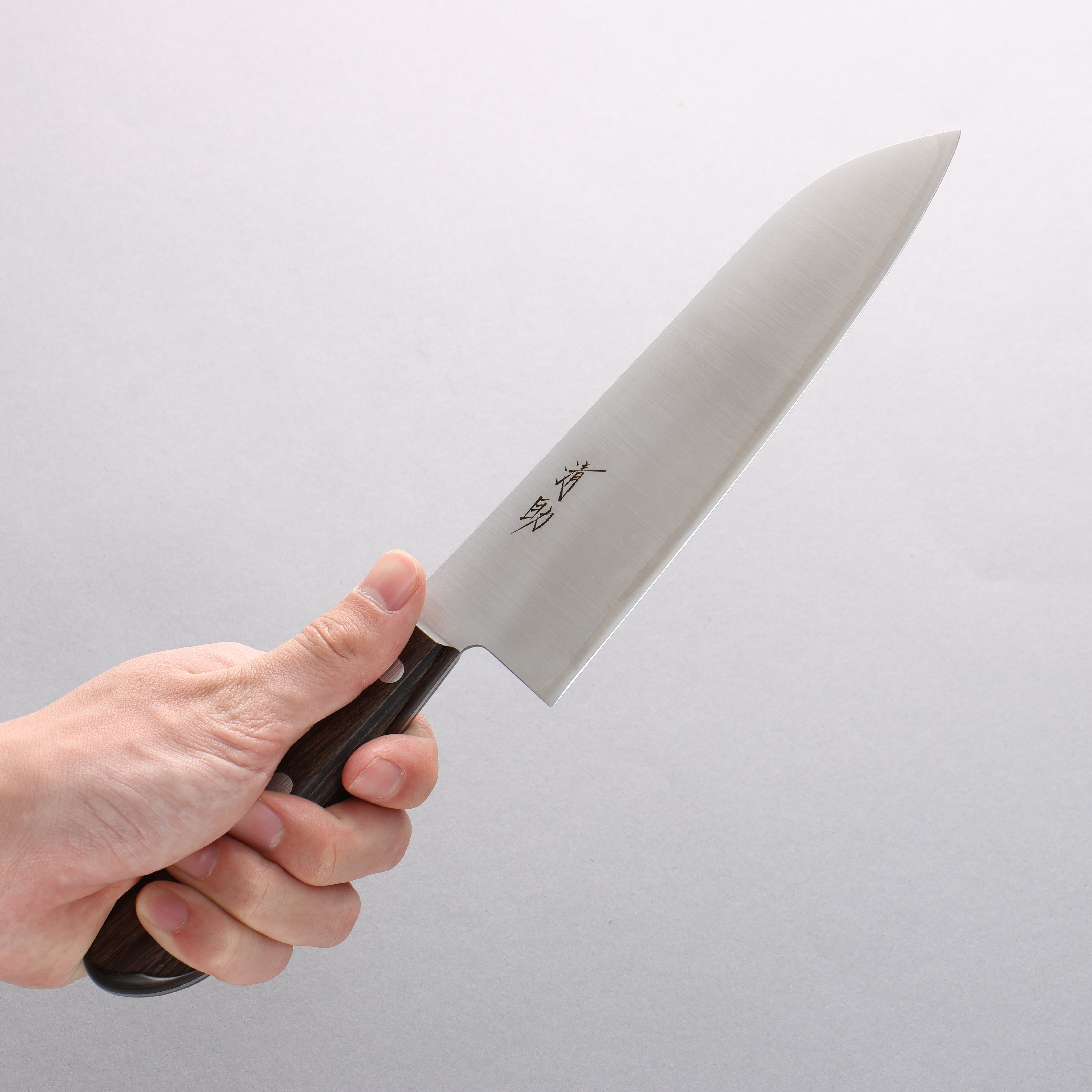 Seisuke SLD Migaki Polish Finish Santoku 180mm Brown Pakka wood Handle - Japanny - Best Japanese Knife